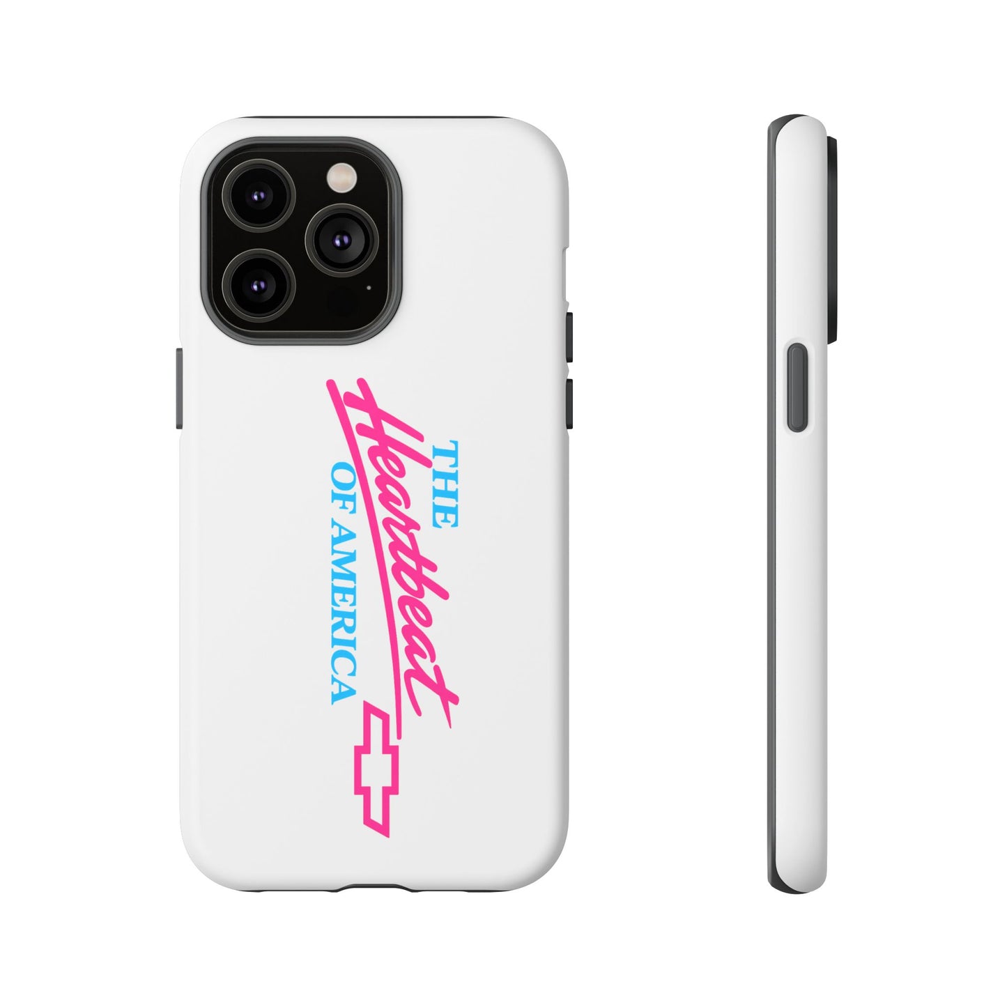 White  “The Heartbeat of America” Retro Chevy Logo, Slim Protective Cover
