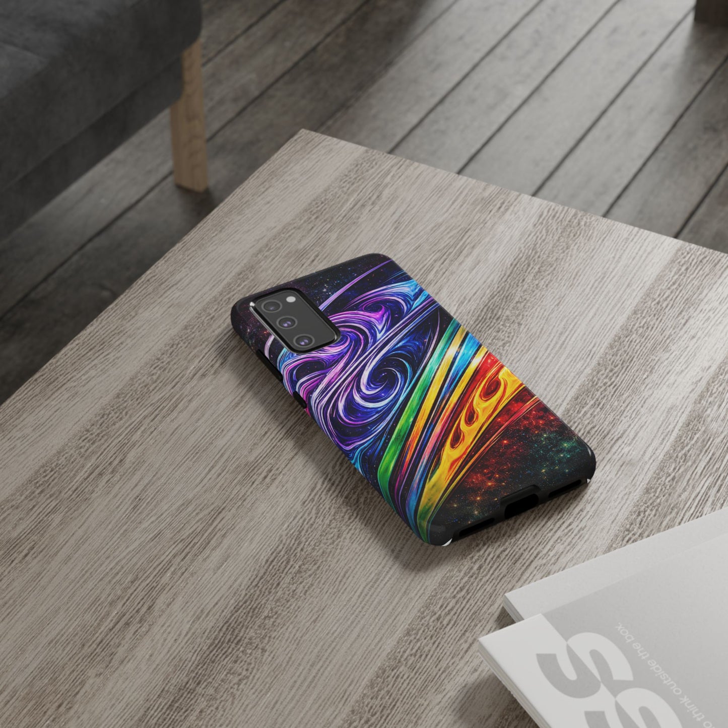 Abstract Cosmic Swirls phone case | Galaxy Rainbow Protective Case