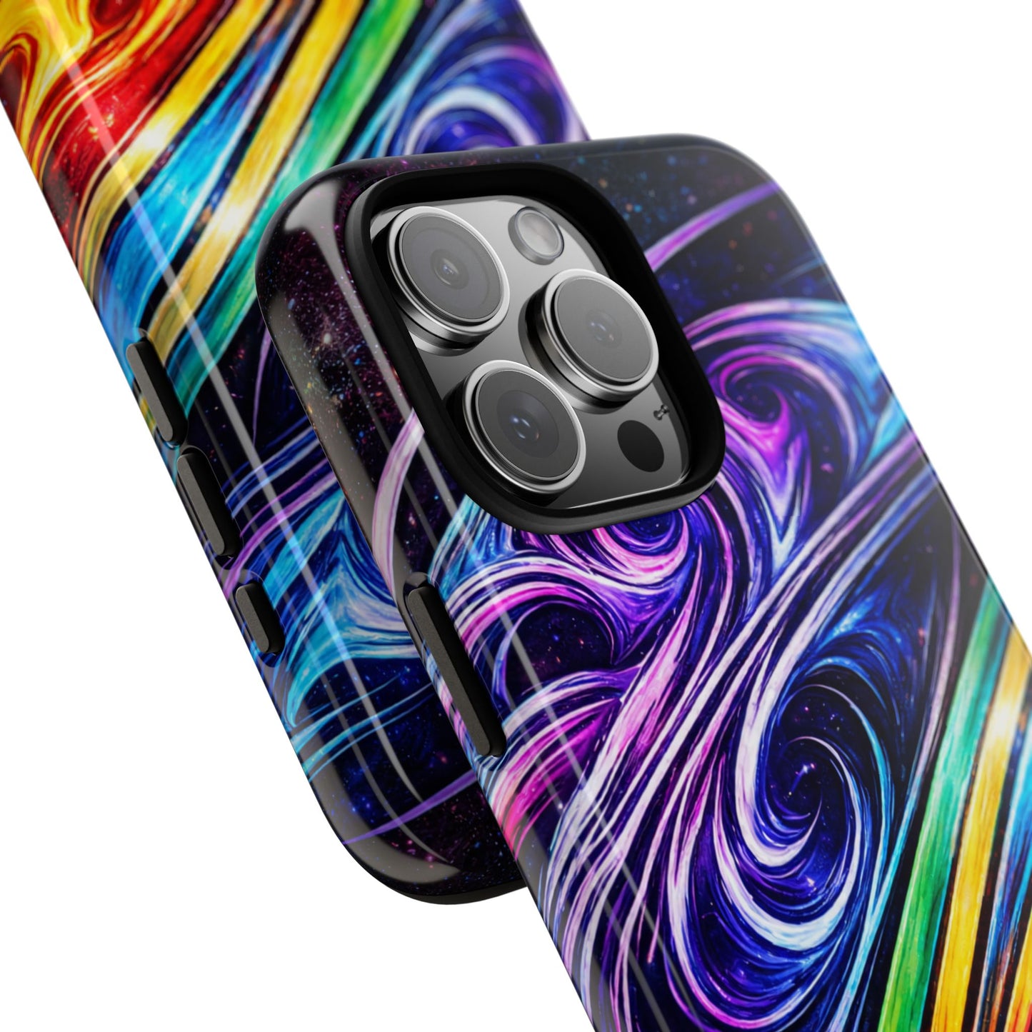 Abstract Cosmic Swirls phone case | Galaxy Rainbow Protective Case