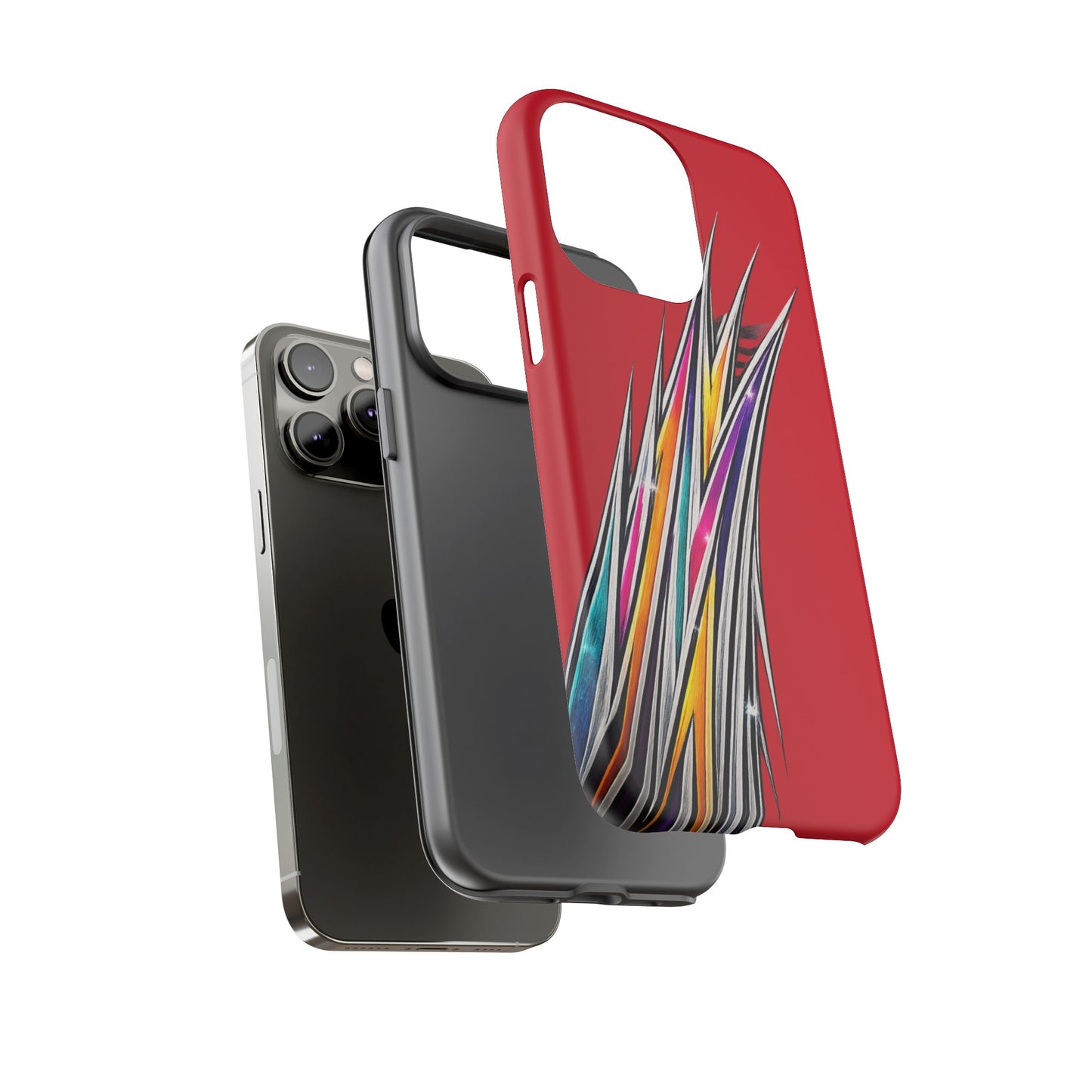 Colorburst Pinstripe Phone Case | Red Abstract Racing Stripe