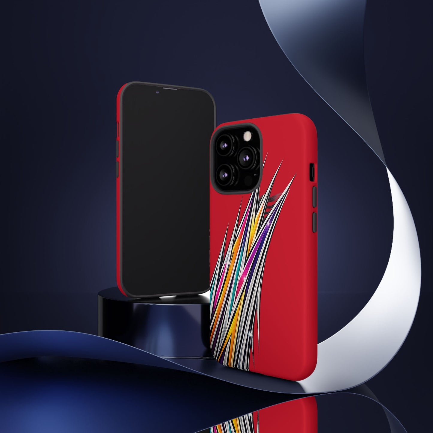 Colorburst Pinstripe Phone Case | Red Abstract Racing Stripe