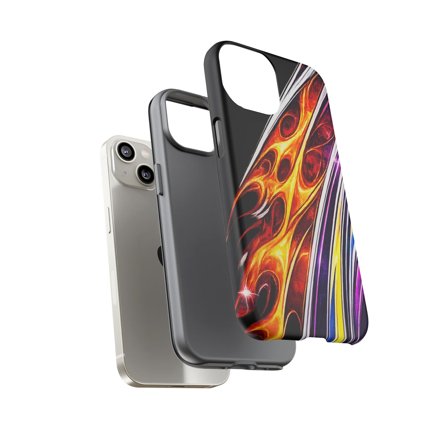 Flaming Abstract Stripes Tough Case | Colorful Phone Cover