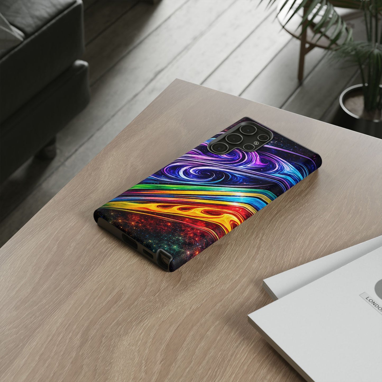 Abstract Cosmic Swirls phone case | Galaxy Rainbow Protective Case