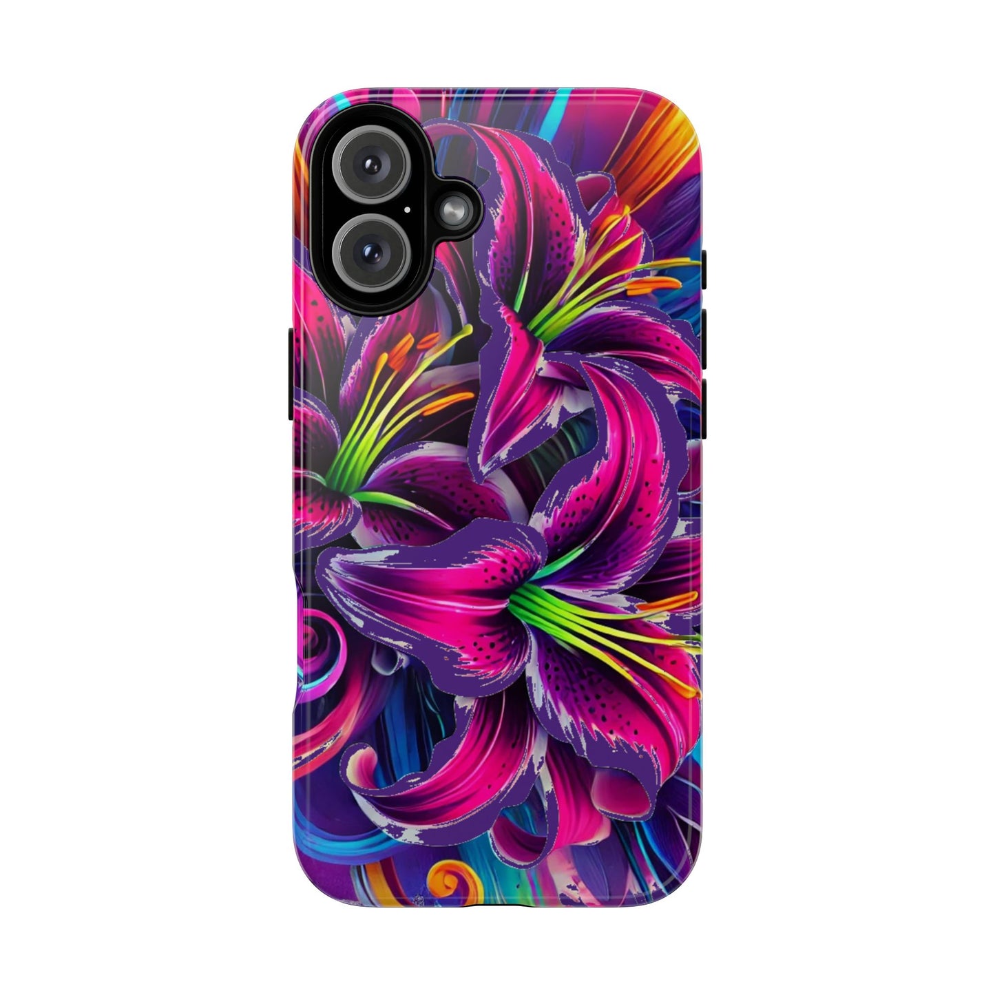 Neon Lily Illustration Tough Case | Floral Phone Cover
