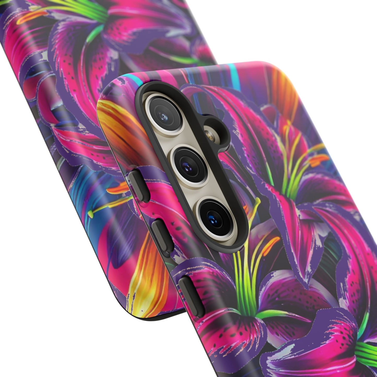 Neon Lily Illustration Tough Case | Floral Phone Cover