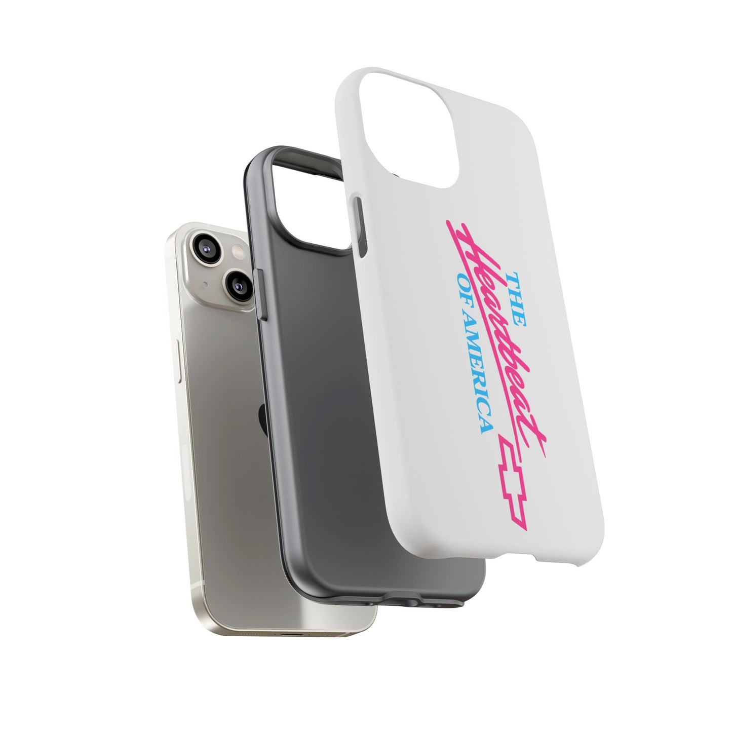 White  “The Heartbeat of America” Retro Chevy Logo, Slim Protective Cover
