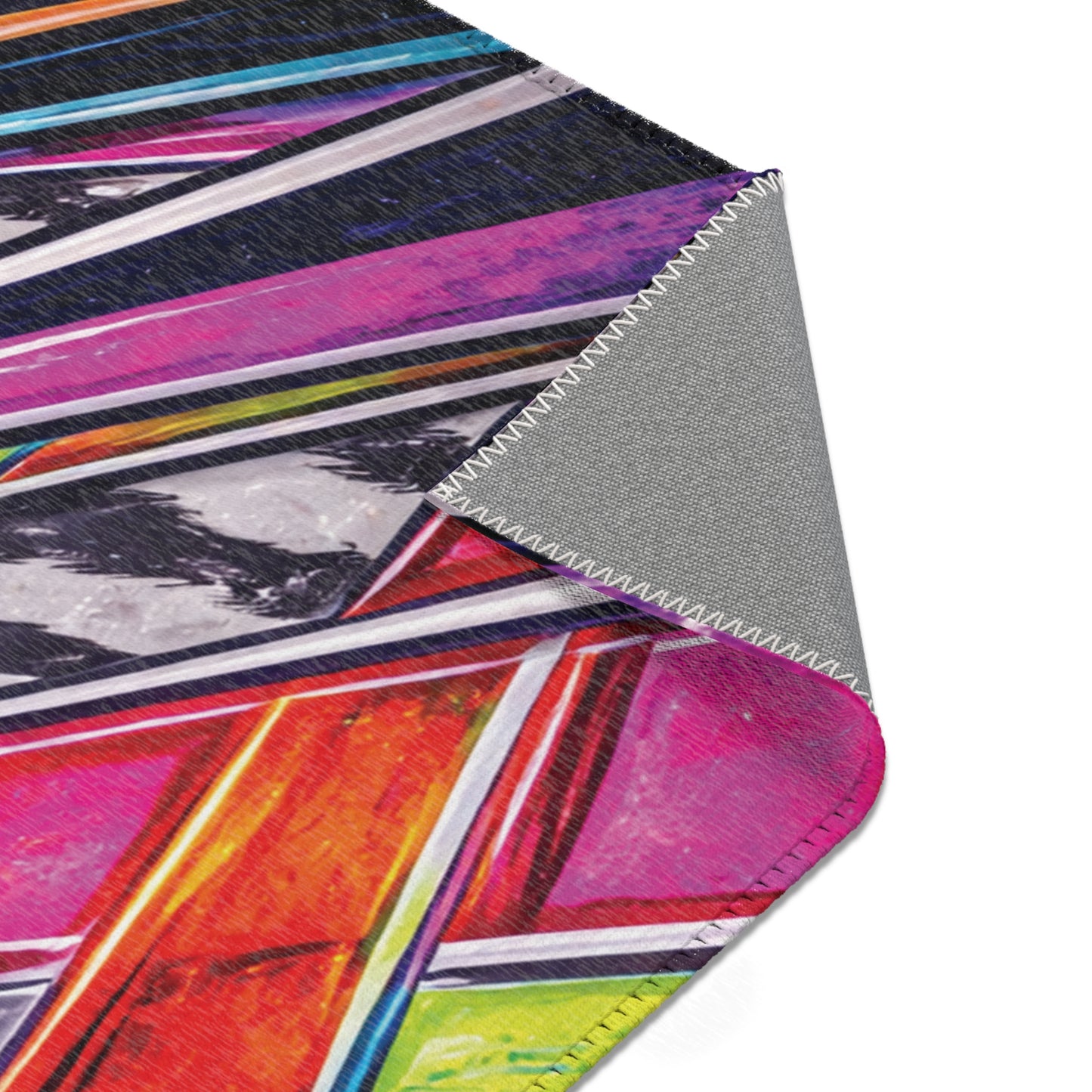 90s Mini Truck Graphic Area Rug — Retro Minitruck Garage & Man Cave Floor Rug