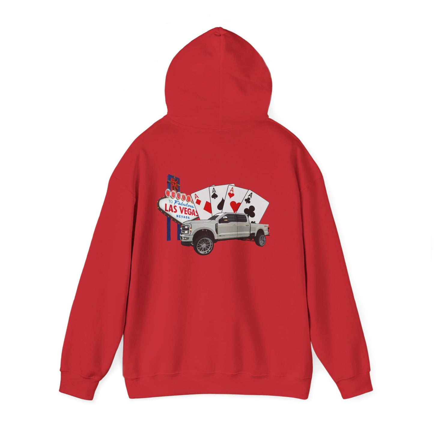 Las Vegas Truck Graphic Hoodie – Casino Cards & Welcome Sign Pullover