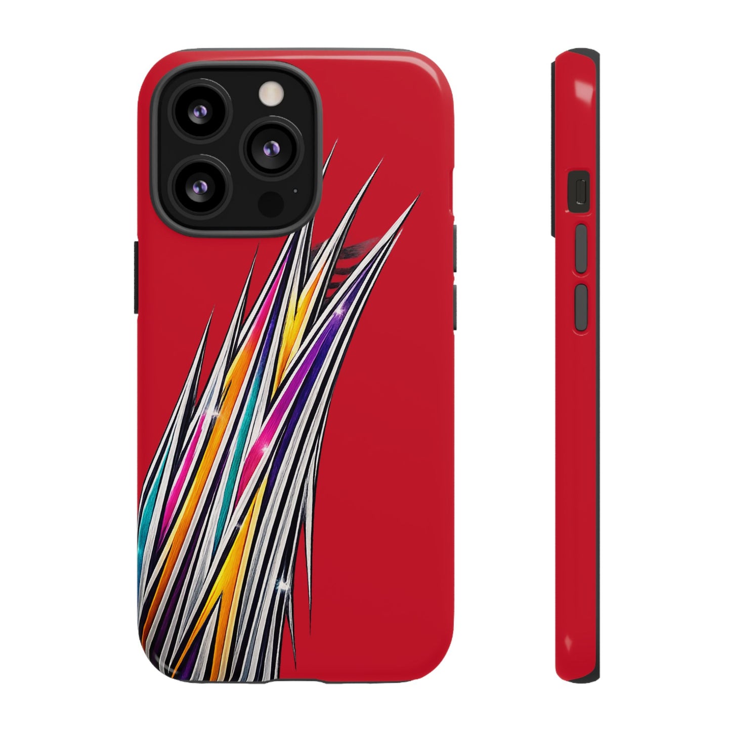 Colorburst Pinstripe Phone Case | Red Abstract Racing Stripe
