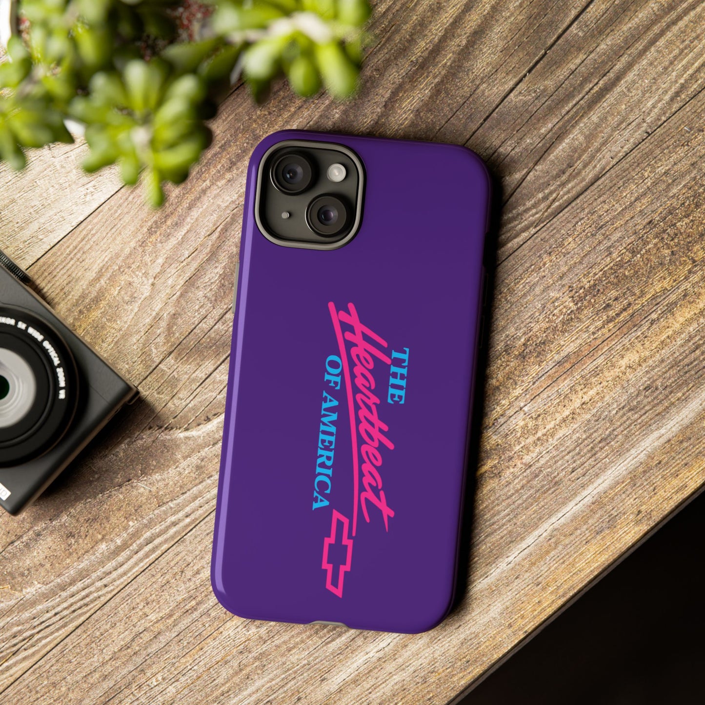 Purple  “The Heartbeat of America” Retro Chevy Logo, Slim Protective Cover