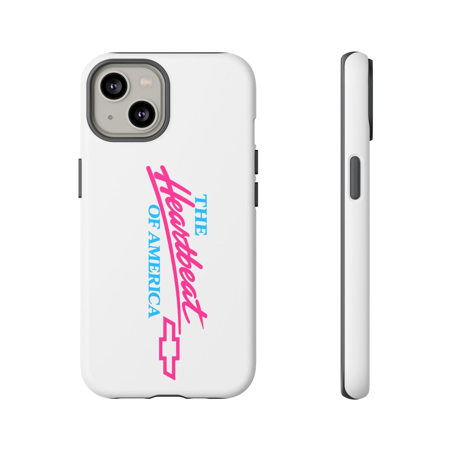 White  “The Heartbeat of America” Retro Chevy Logo, Slim Protective Cover