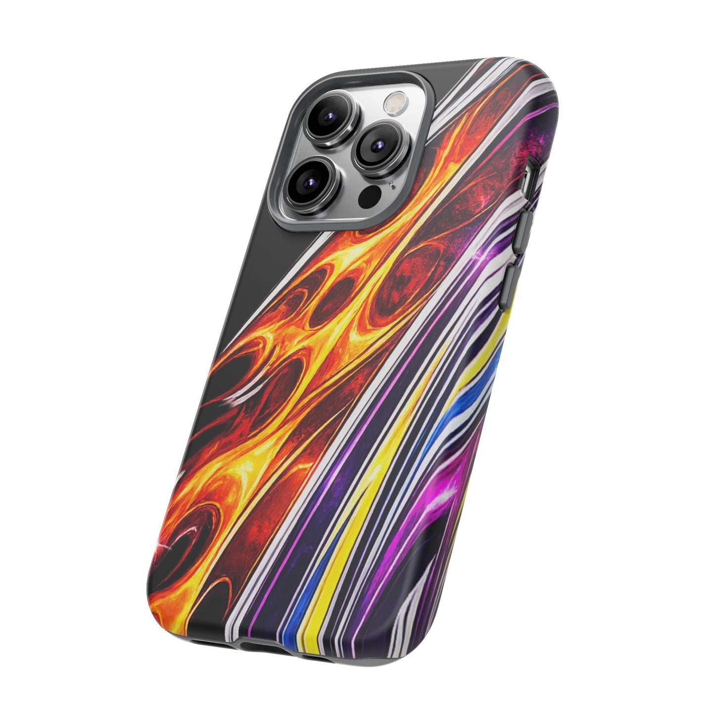 Flaming Abstract Stripes Tough Case | Colorful Phone Cover