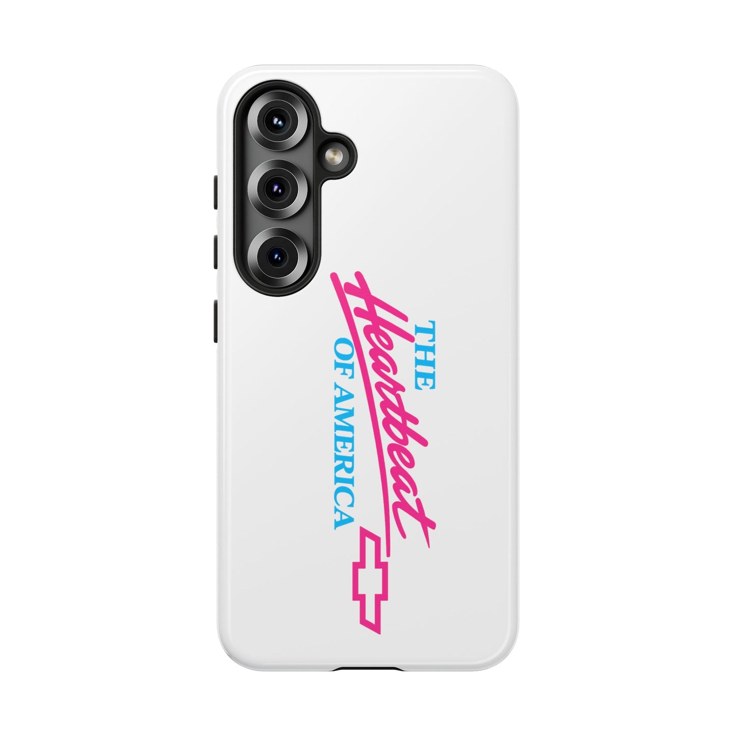 White  “The Heartbeat of America” Retro Chevy Logo, Slim Protective Cover