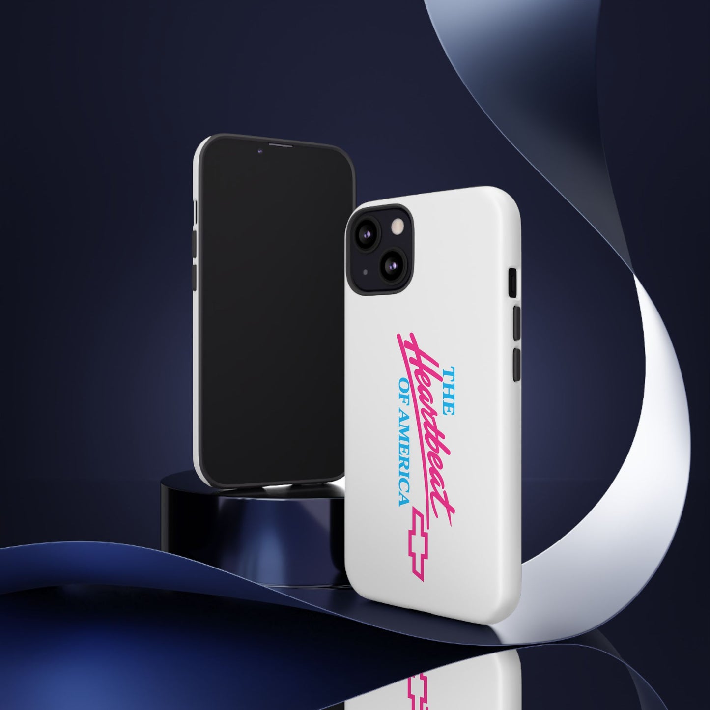 White  “The Heartbeat of America” Retro Chevy Logo, Slim Protective Cover