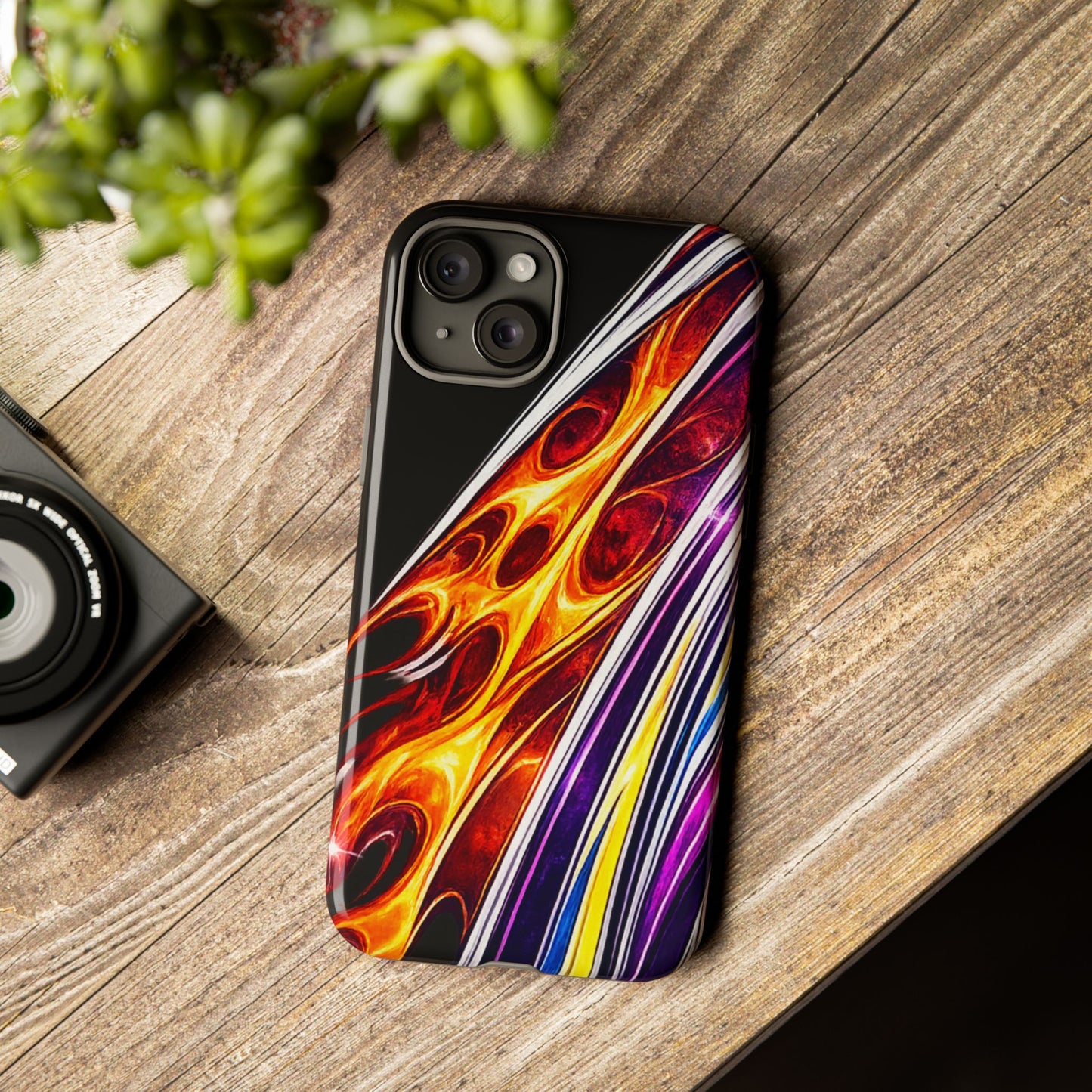 Flaming Abstract Stripes Tough Case | Colorful Phone Cover
