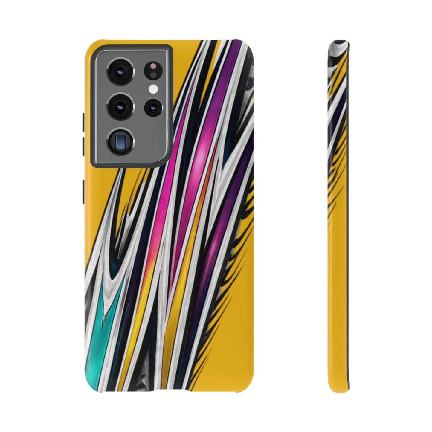 Yellow Abstract Stripes Phone Case | Tough Protective Phone Case