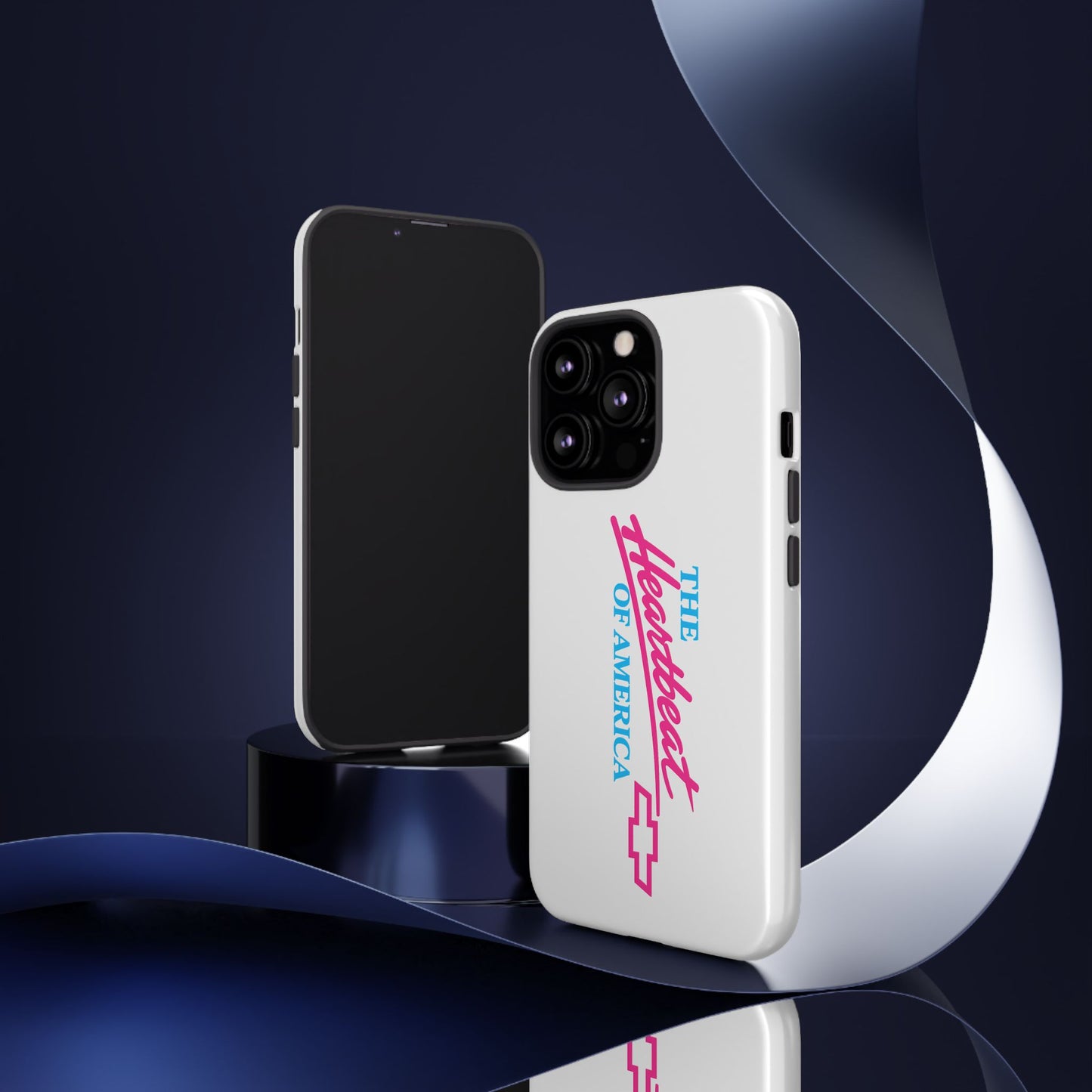 White  “The Heartbeat of America” Retro Chevy Logo, Slim Protective Cover