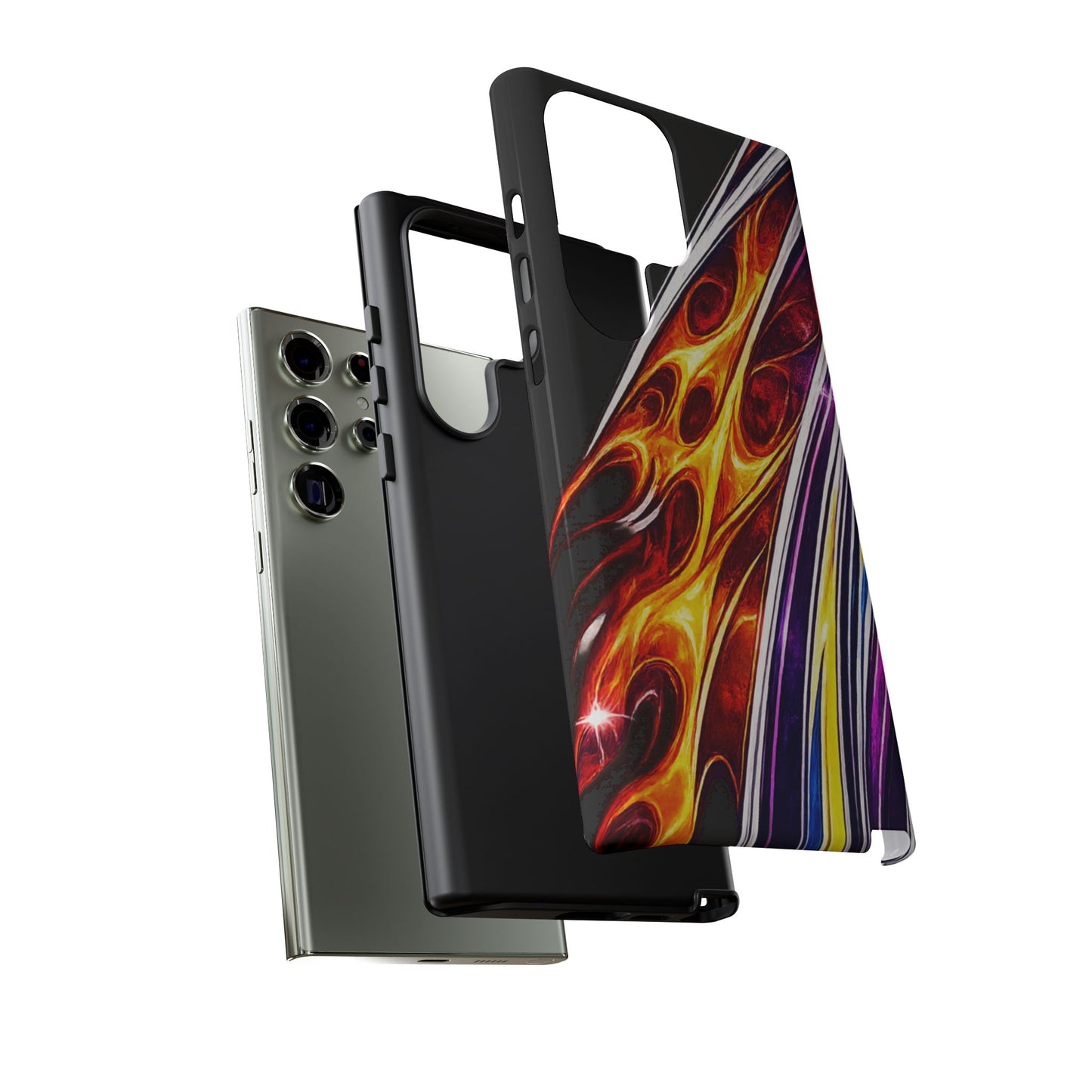 Flaming Abstract Stripes Tough Case | Colorful Phone Cover