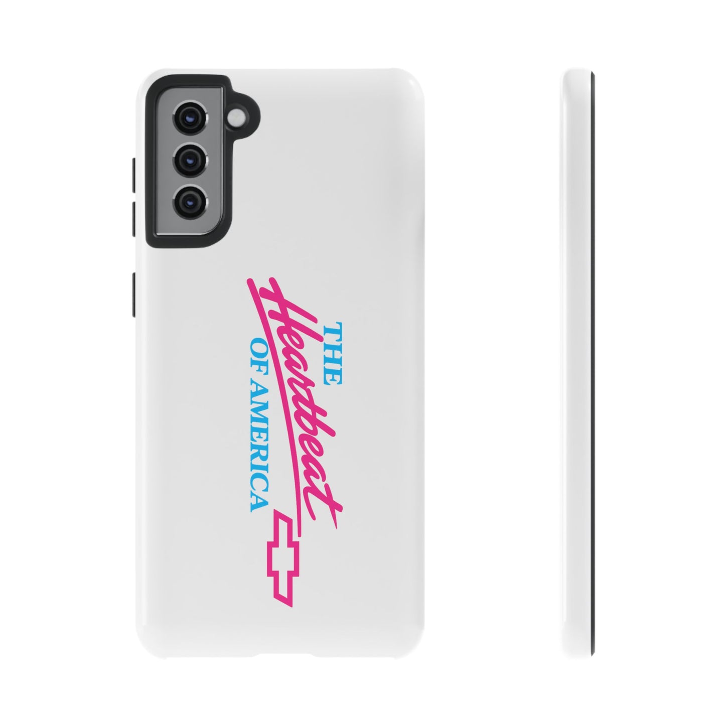 White  “The Heartbeat of America” Retro Chevy Logo, Slim Protective Cover