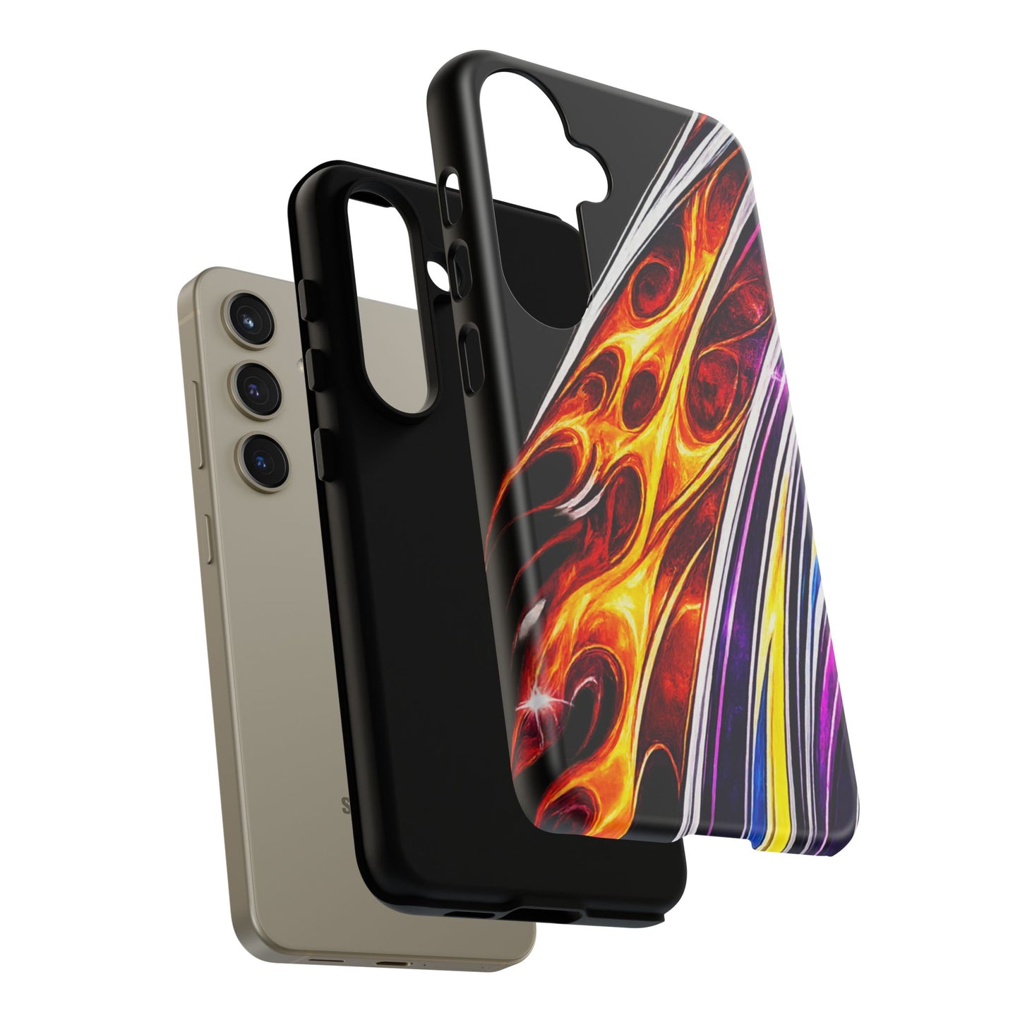 Flaming Abstract Stripes Tough Case | Colorful Phone Cover