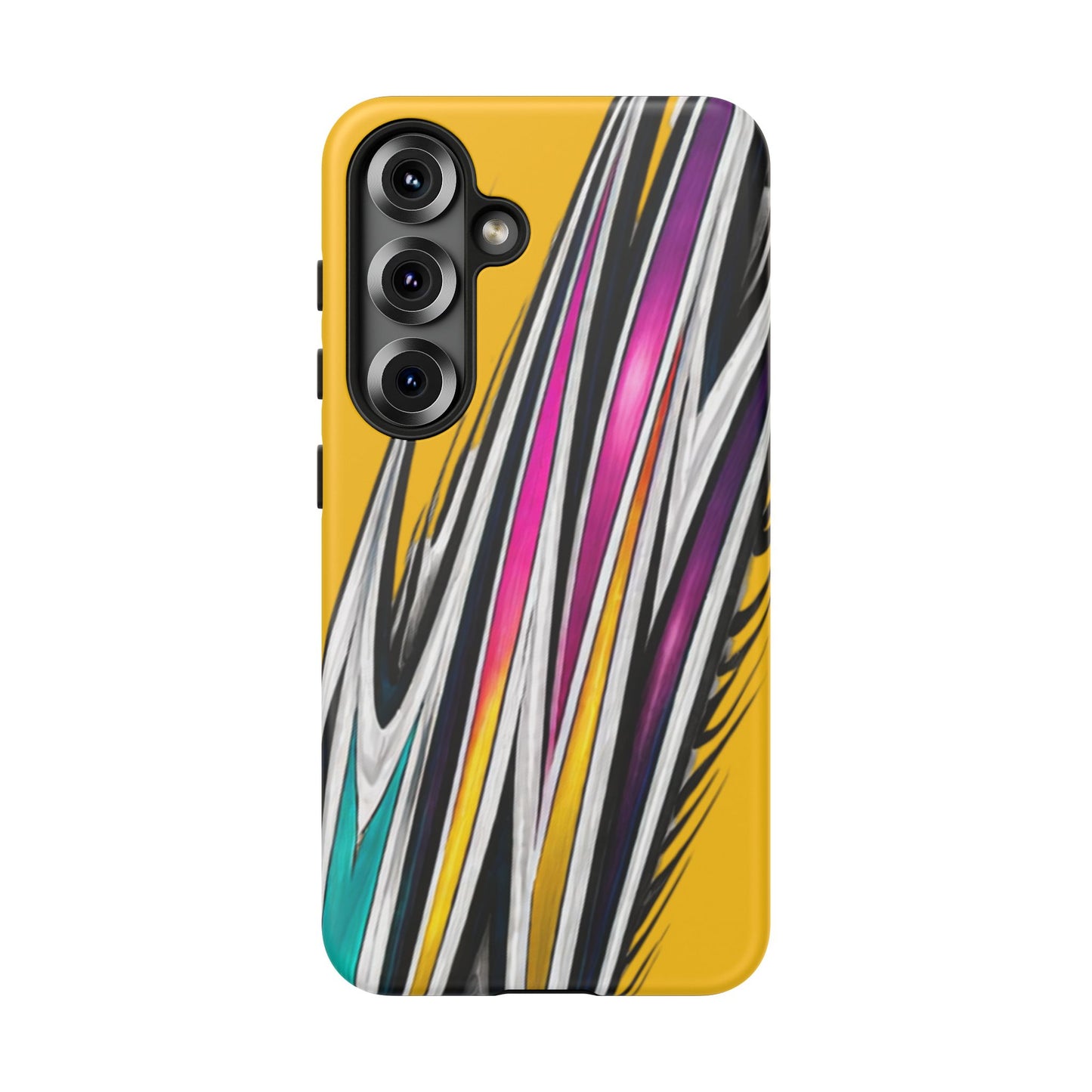 Yellow Abstract Stripes Phone Case | Tough Protective Phone Case