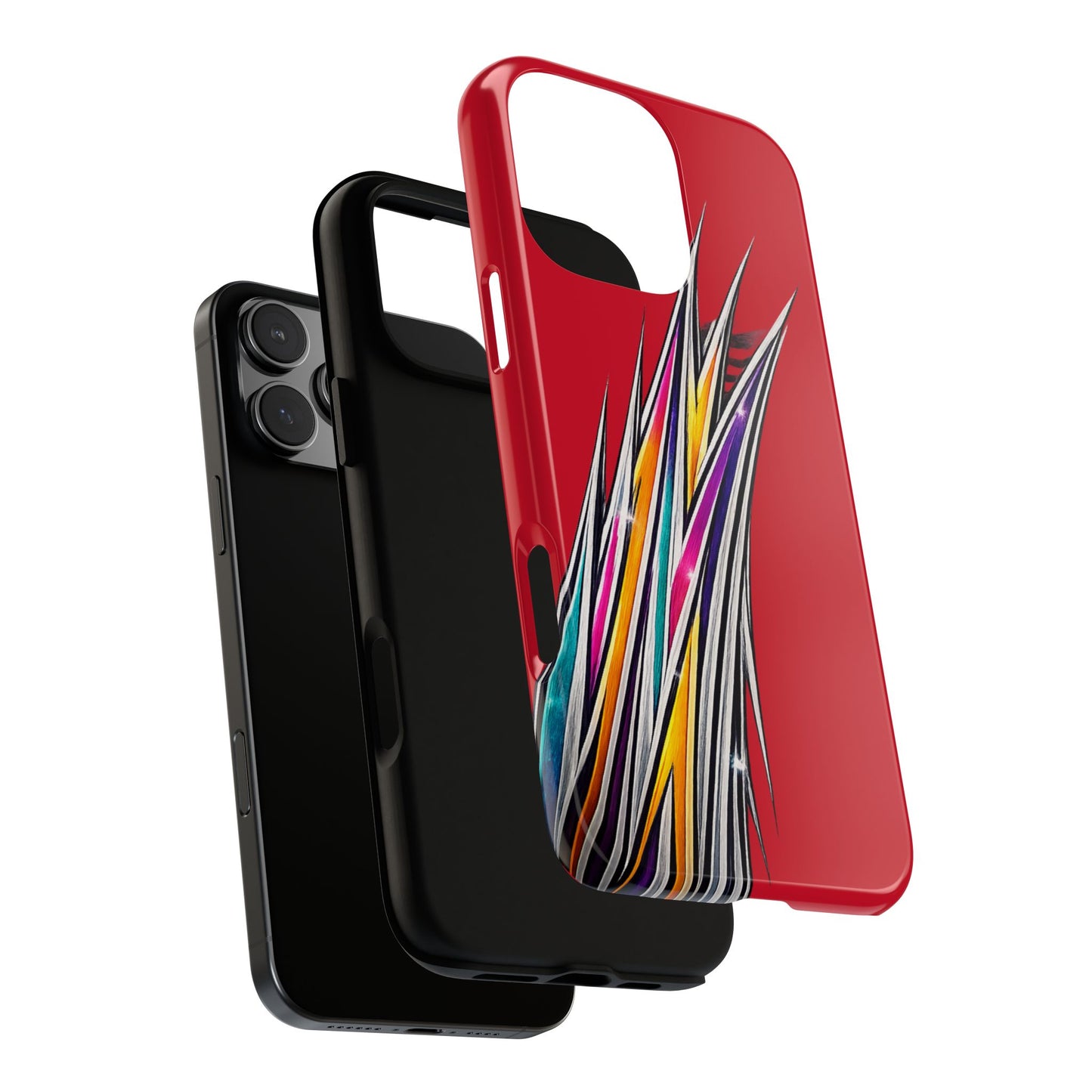 Colorburst Pinstripe Phone Case | Red Abstract Racing Stripe