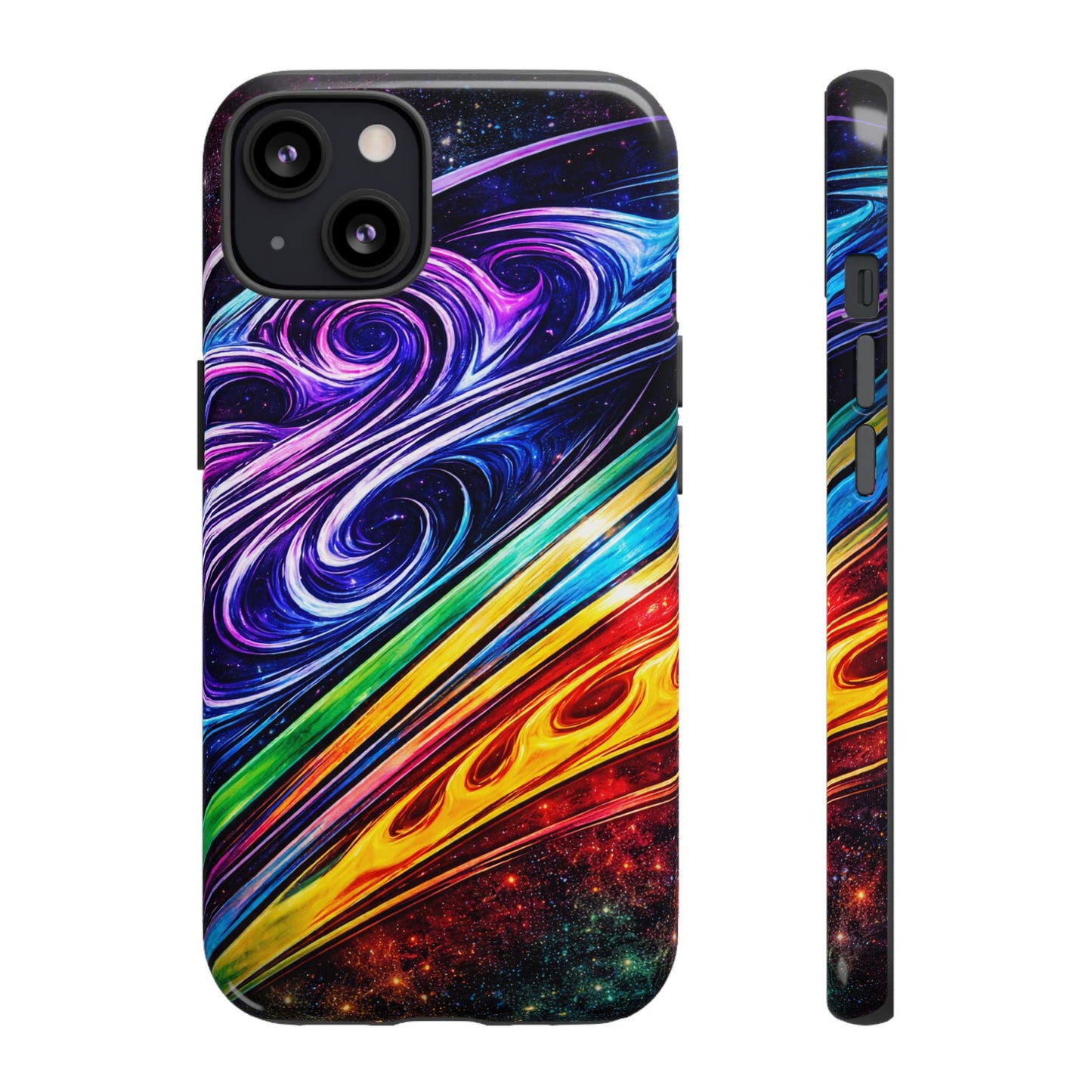 Abstract Cosmic Swirls phone case | Galaxy Rainbow Protective Case