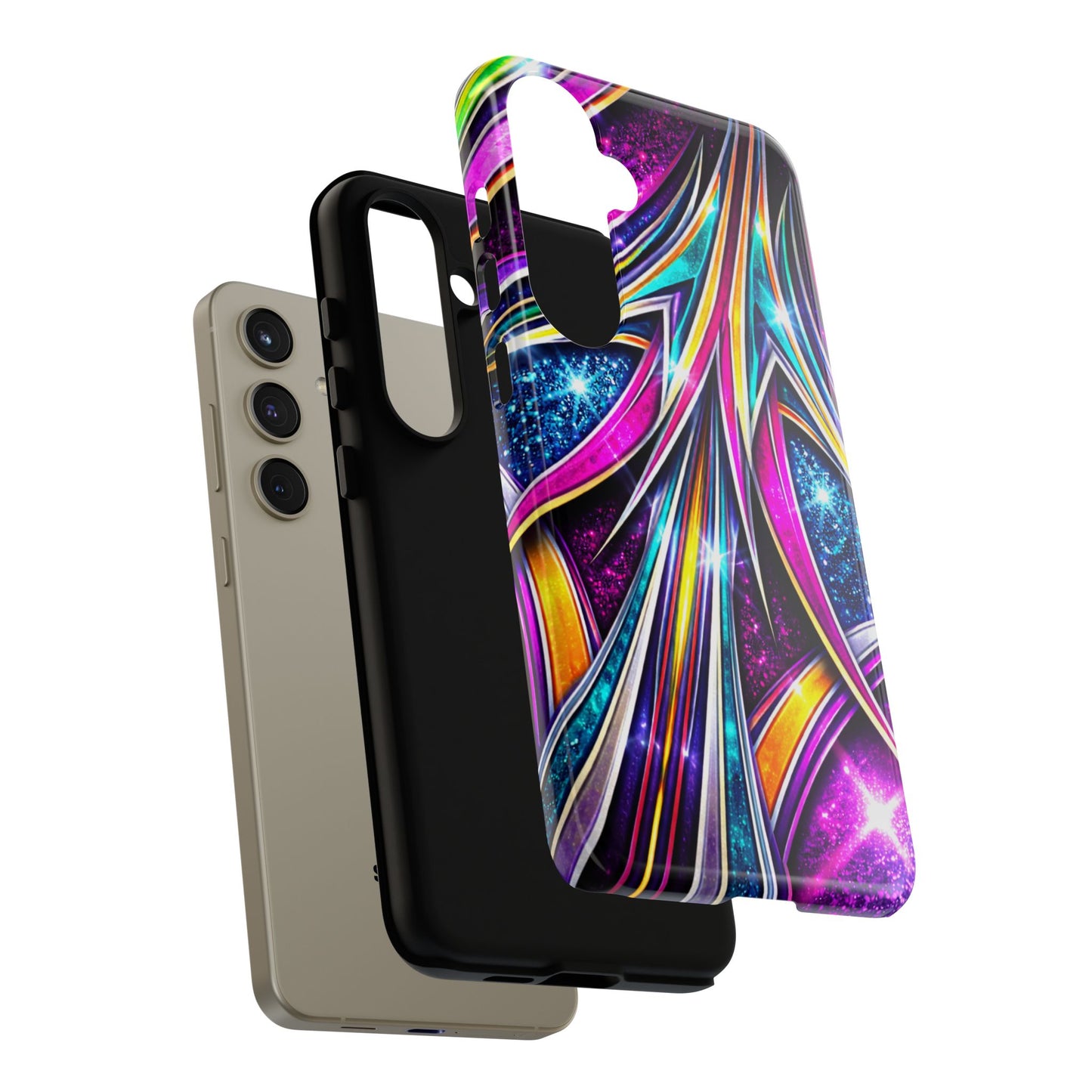 Custom Lowrider Pinstripe Swirl Tough Phone Case – Impact Resistant