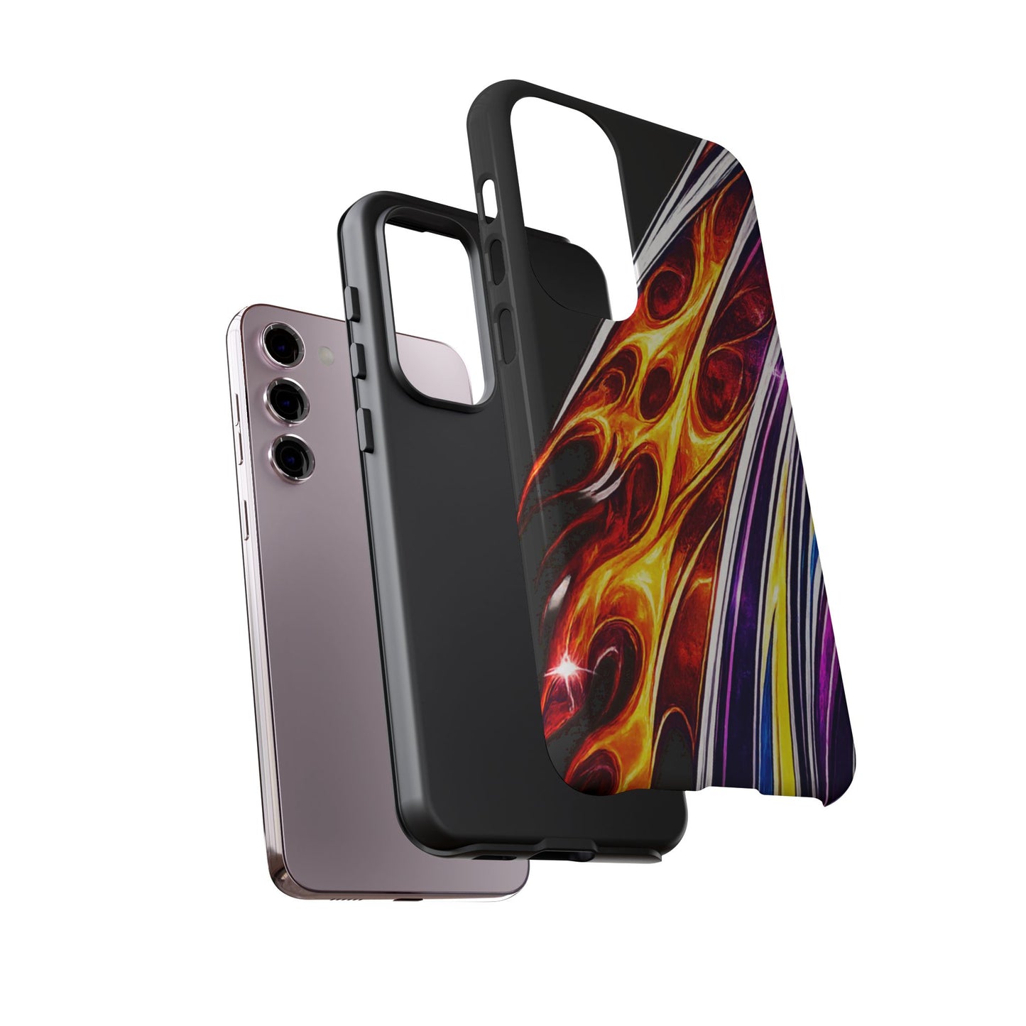Flaming Abstract Stripes Tough Case | Colorful Phone Cover