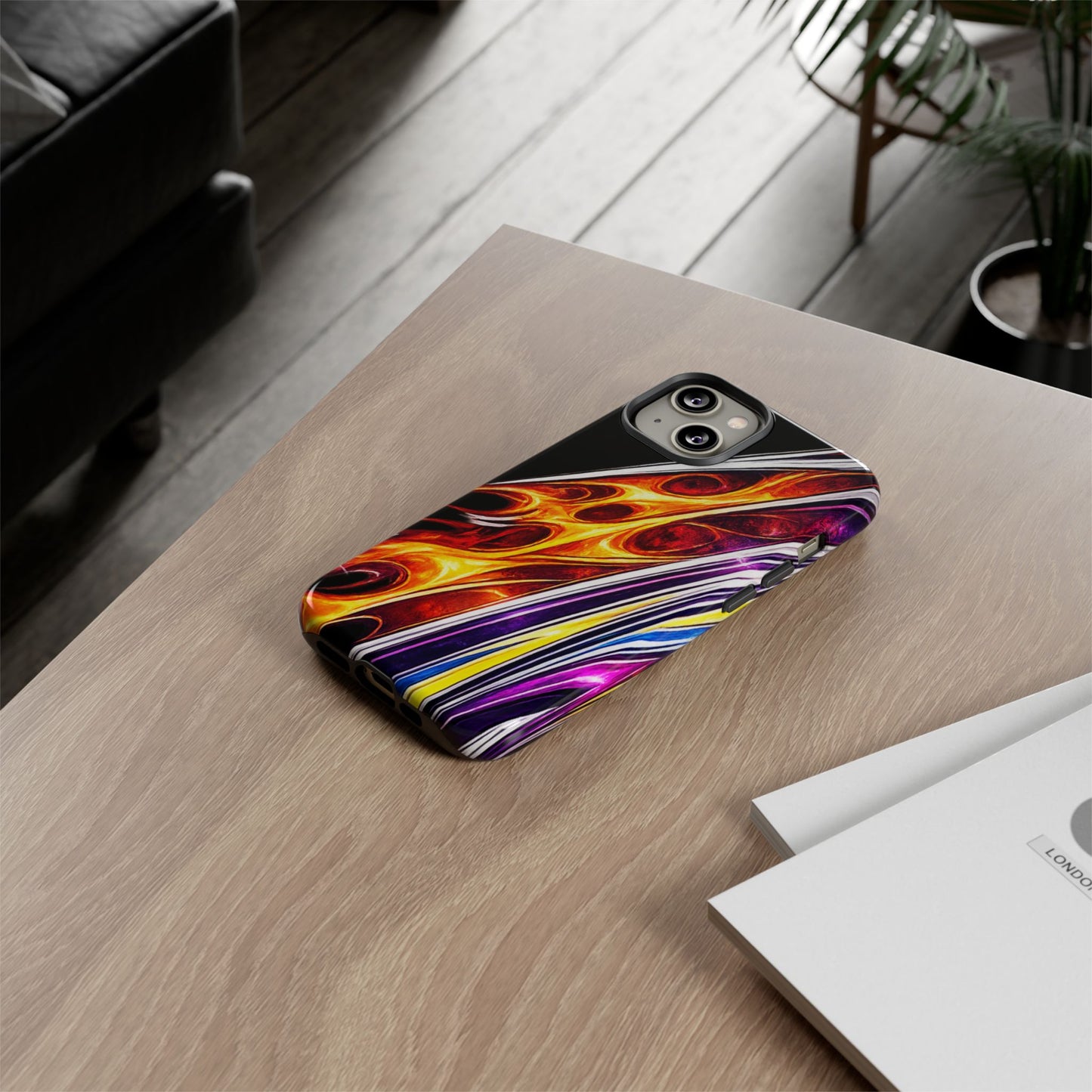 Flaming Abstract Stripes Tough Case | Colorful Phone Cover