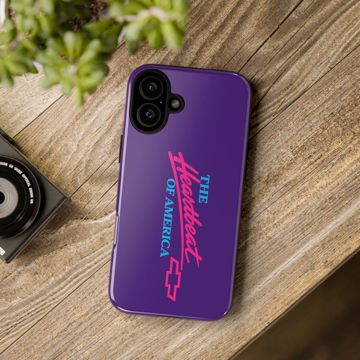 Purple  “The Heartbeat of America” Retro Chevy Logo, Slim Protective Cover