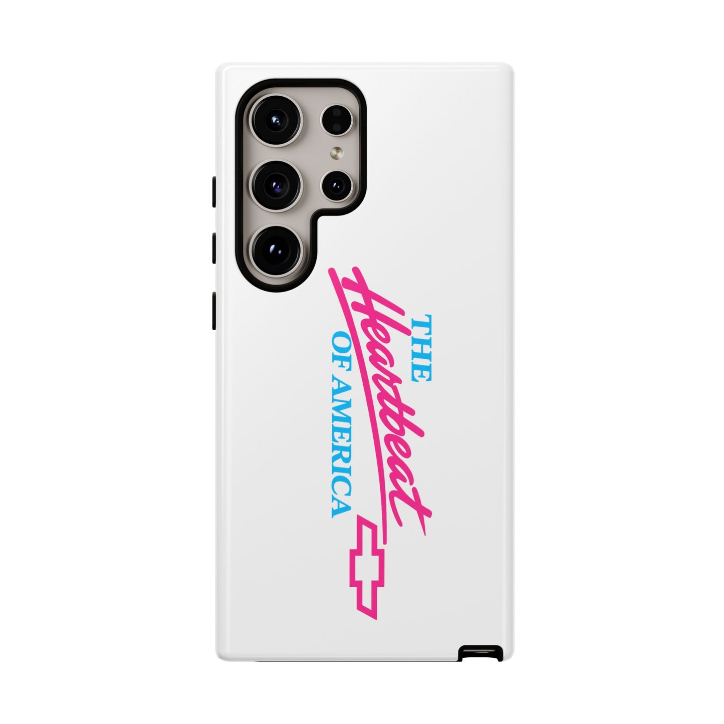 White  “The Heartbeat of America” Retro Chevy Logo, Slim Protective Cover