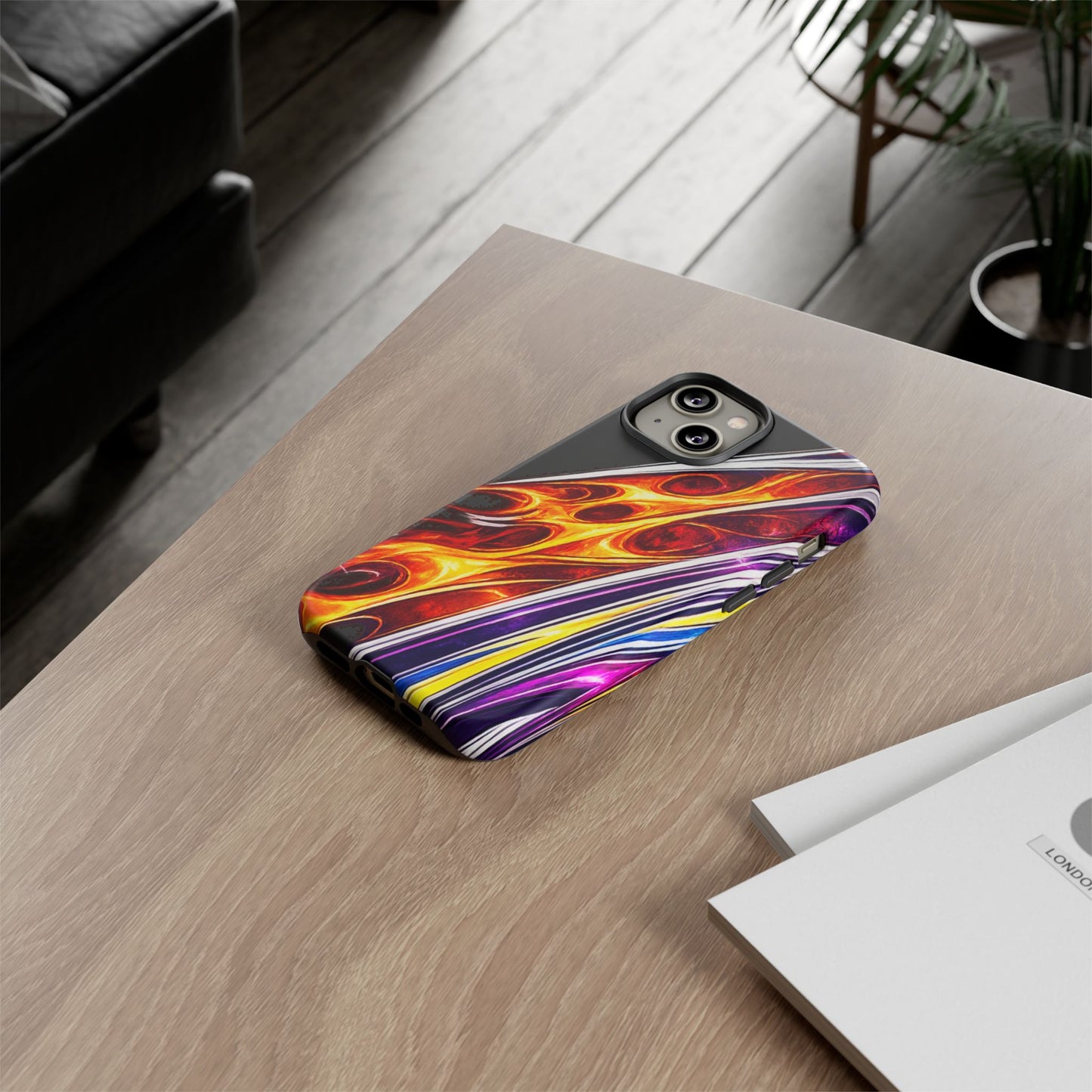 Flaming Abstract Stripes Tough Case | Colorful Phone Cover