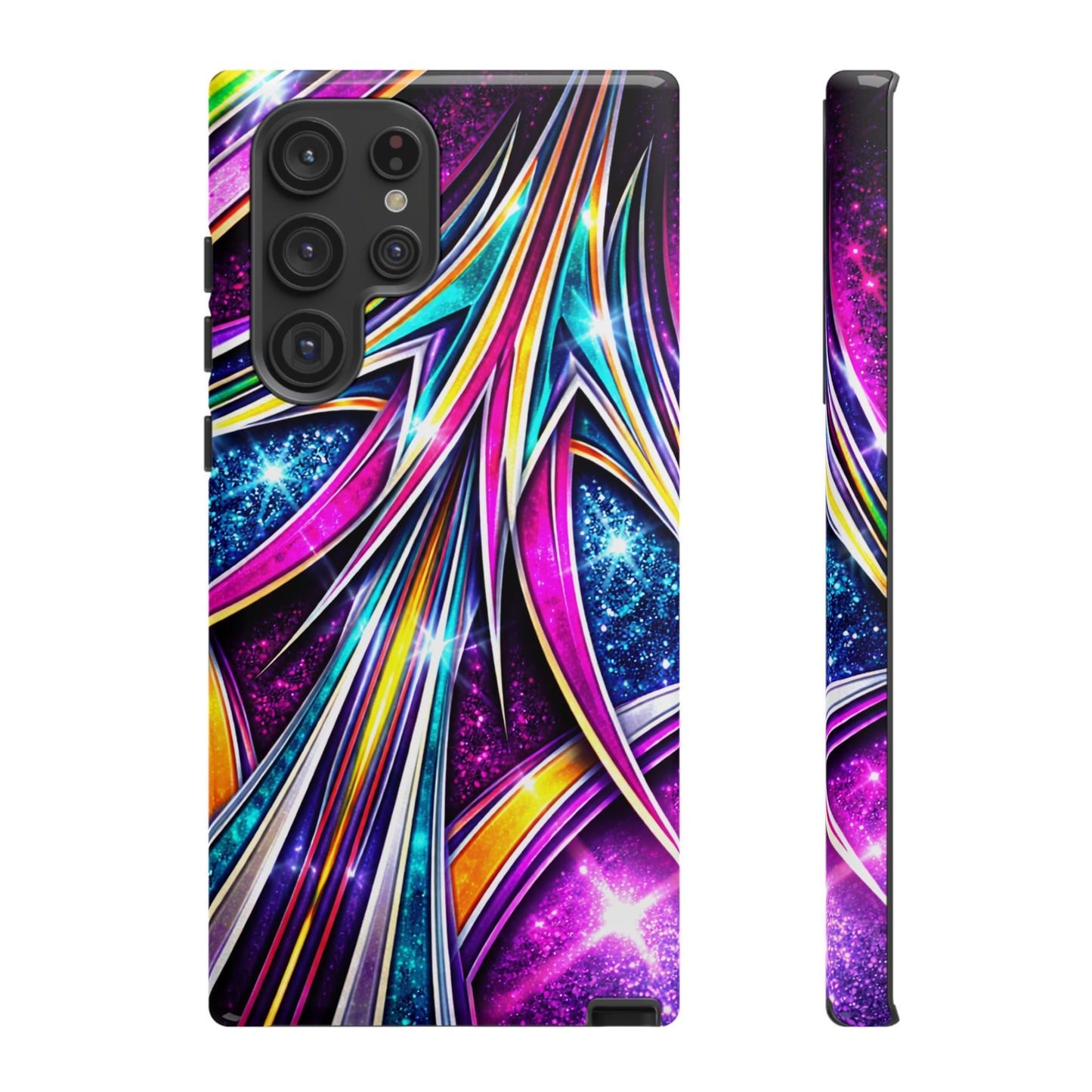 Custom Lowrider Pinstripe Swirl Tough Phone Case – Impact Resistant