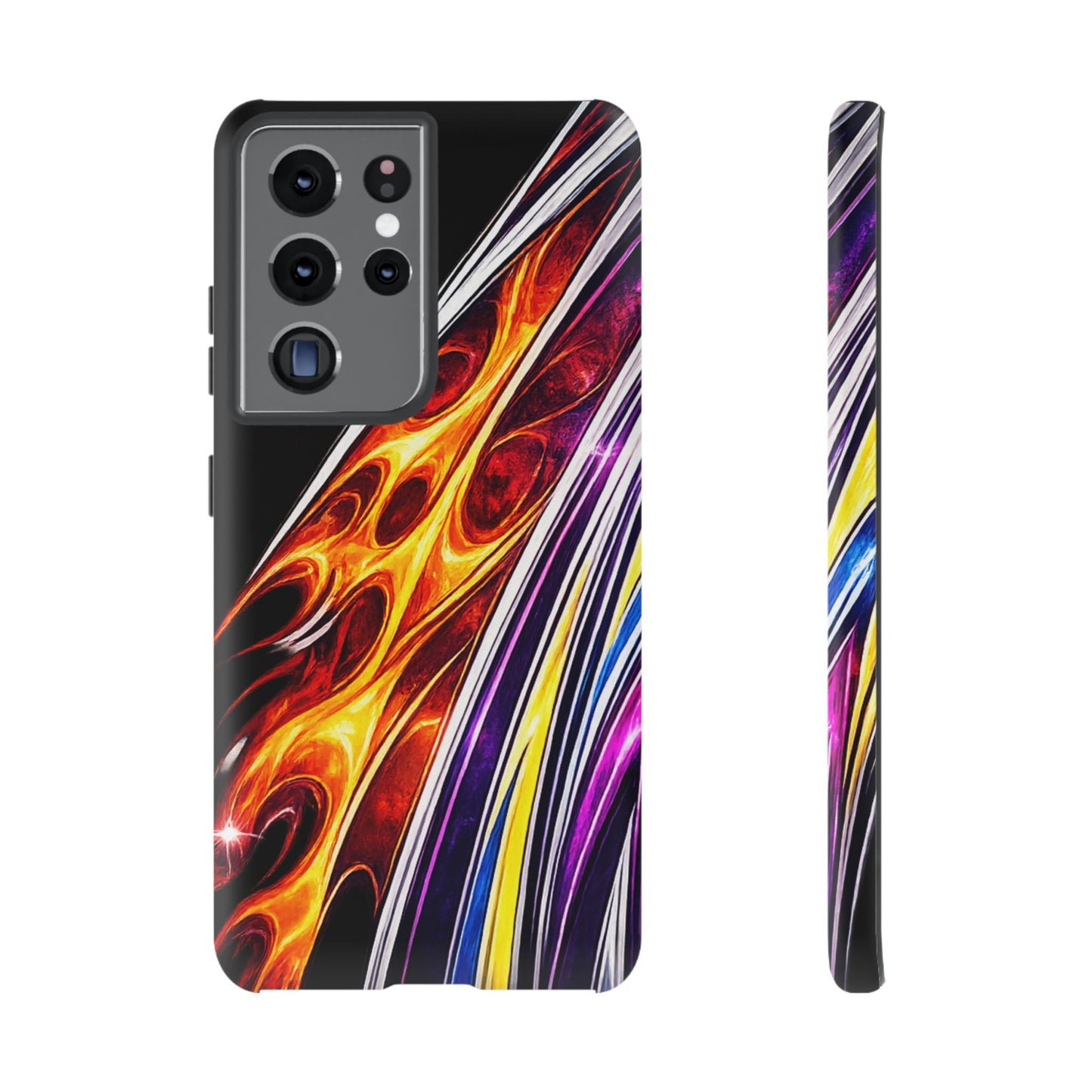 Flaming Abstract Stripes Tough Case | Colorful Phone Cover