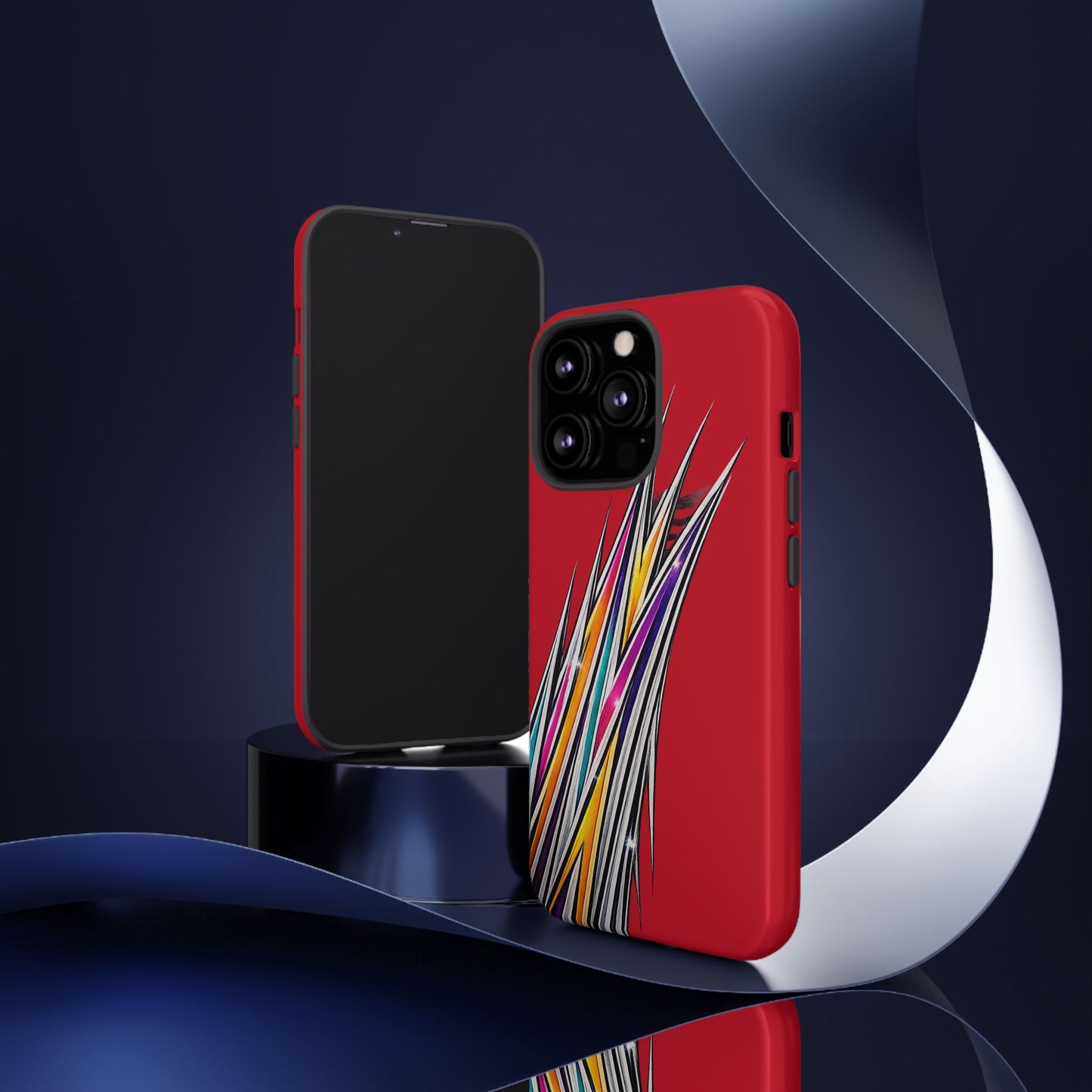 Colorburst Pinstripe Phone Case | Red Abstract Racing Stripe