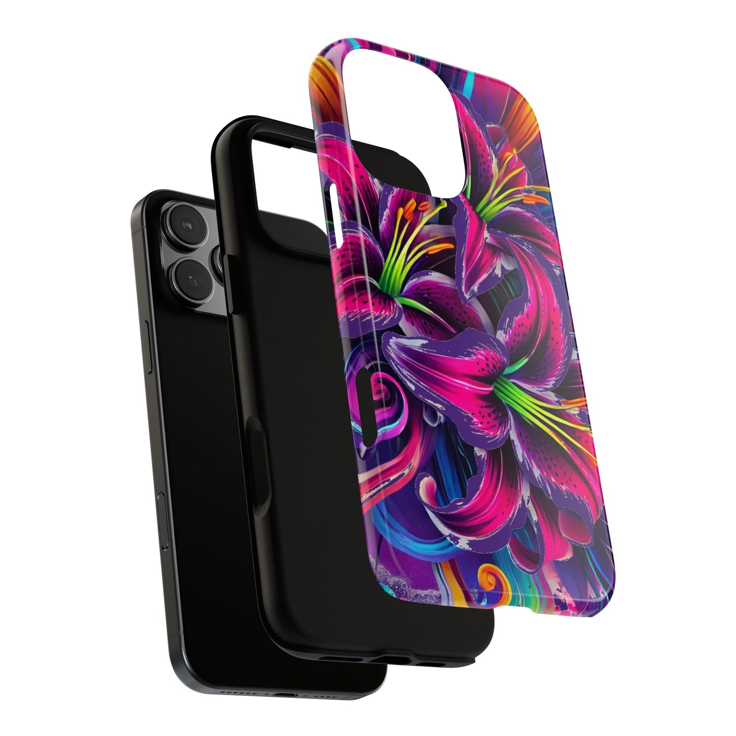 Neon Lily Illustration Tough Case | Floral Phone Cover
