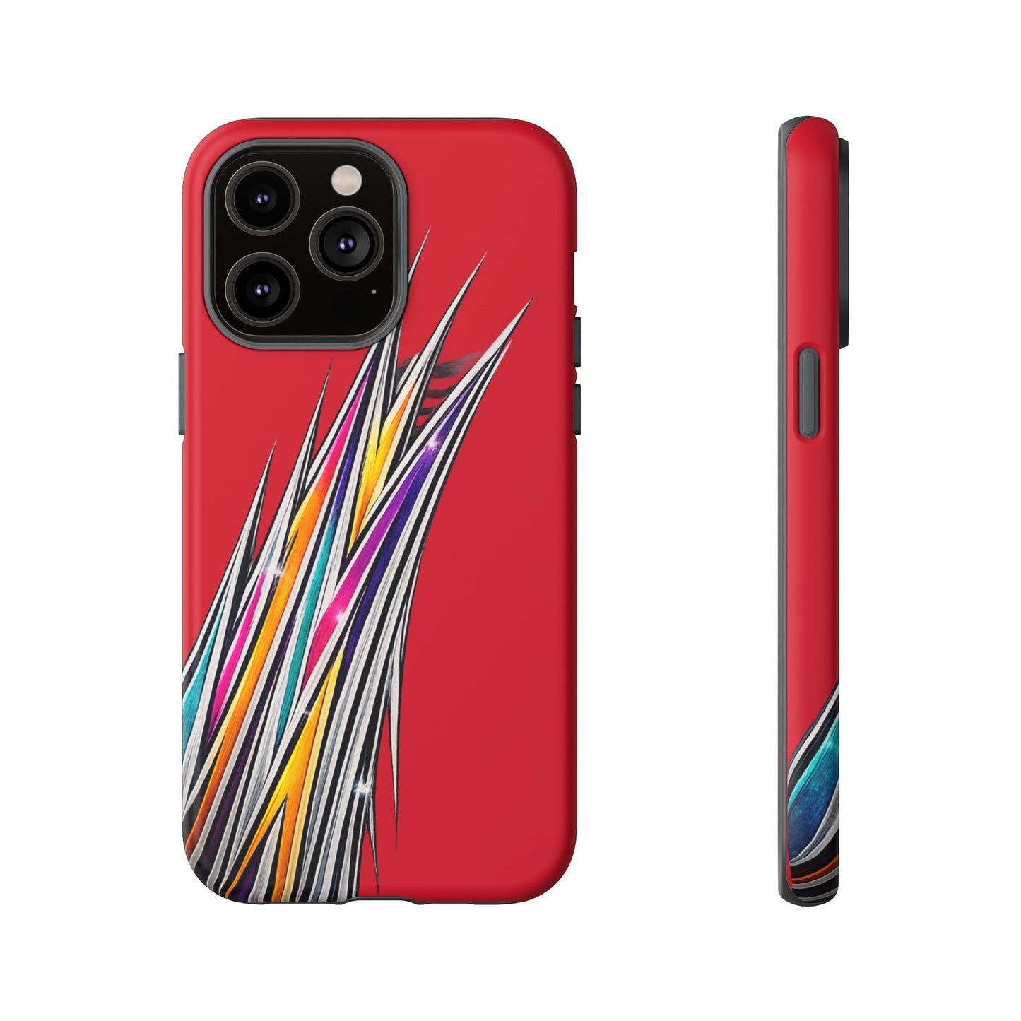Colorburst Pinstripe Phone Case | Red Abstract Racing Stripe