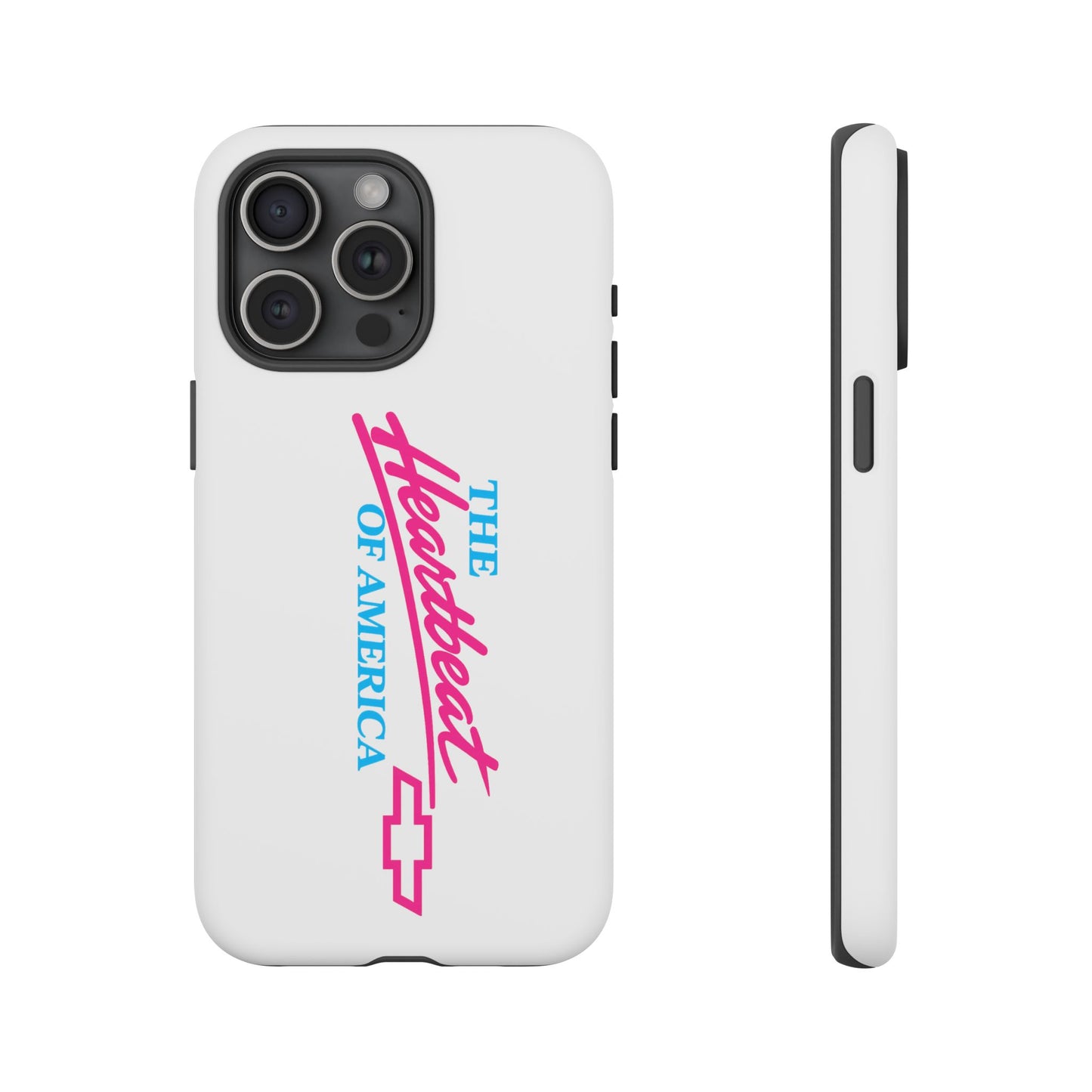 White  “The Heartbeat of America” Retro Chevy Logo, Slim Protective Cover