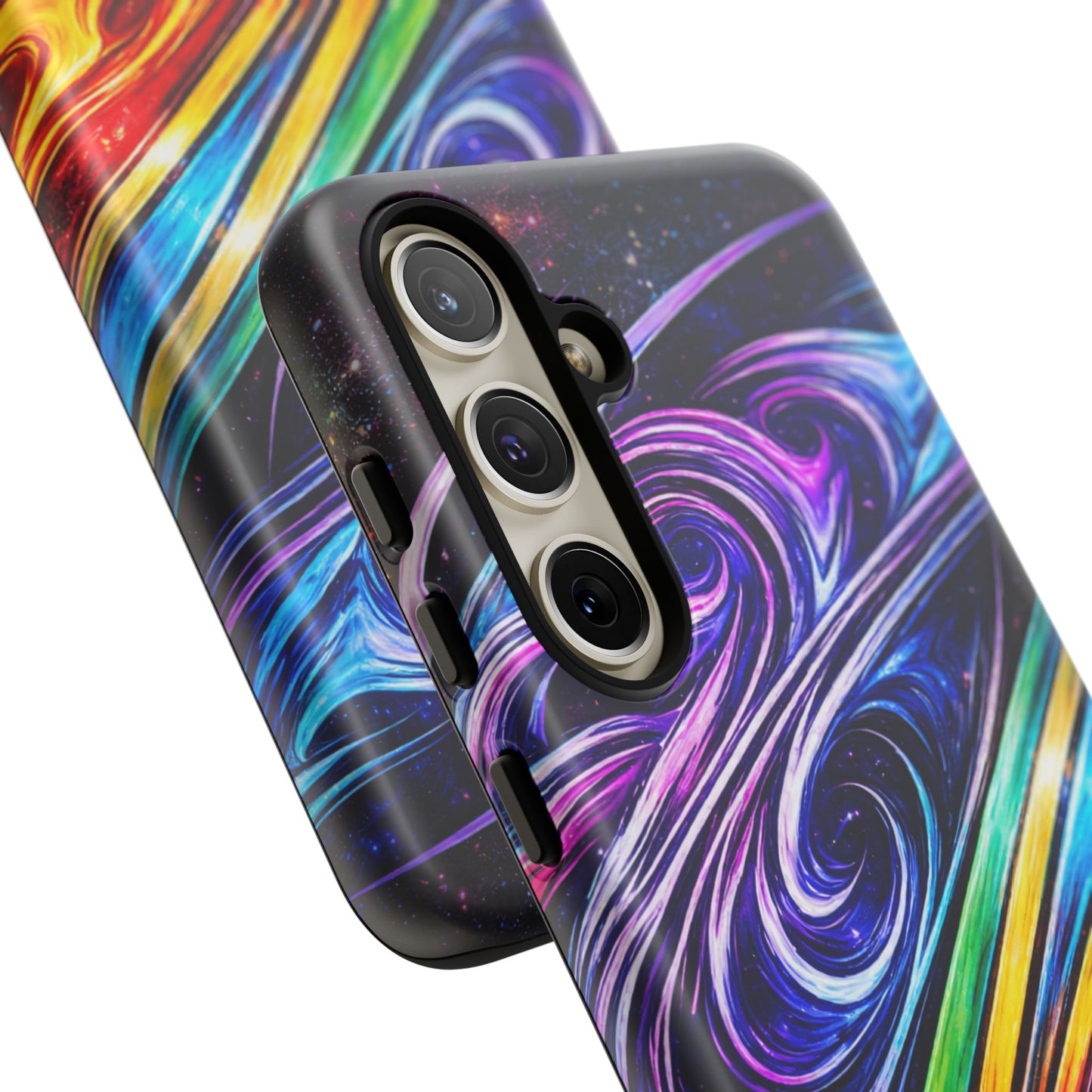 Abstract Cosmic Swirls phone case | Galaxy Rainbow Protective Case