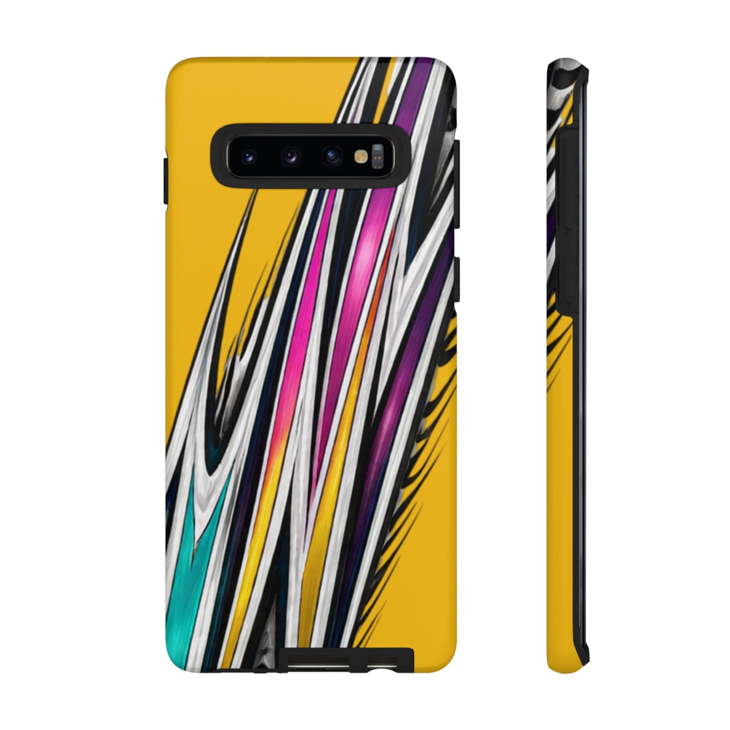 Yellow Abstract Stripes Phone Case | Tough Protective Phone Case