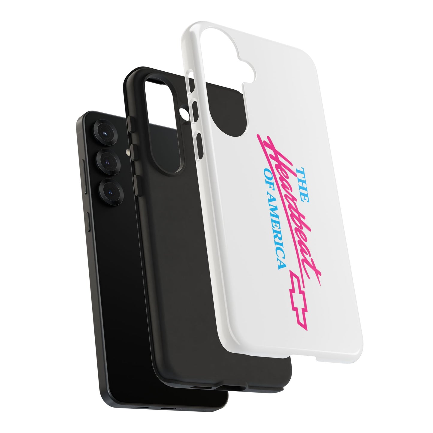 White  “The Heartbeat of America” Retro Chevy Logo, Slim Protective Cover