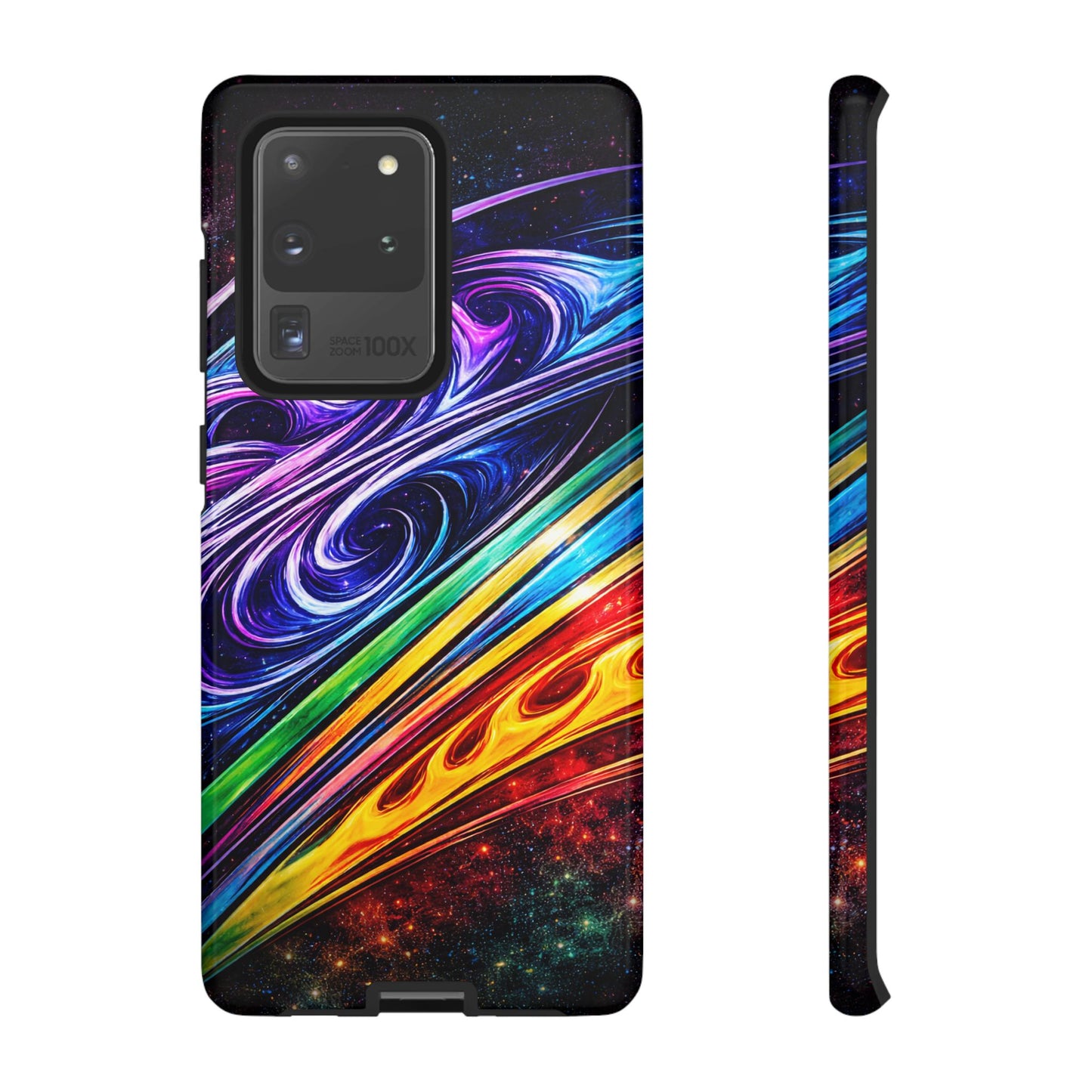 Abstract Cosmic Swirls phone case | Galaxy Rainbow Protective Case
