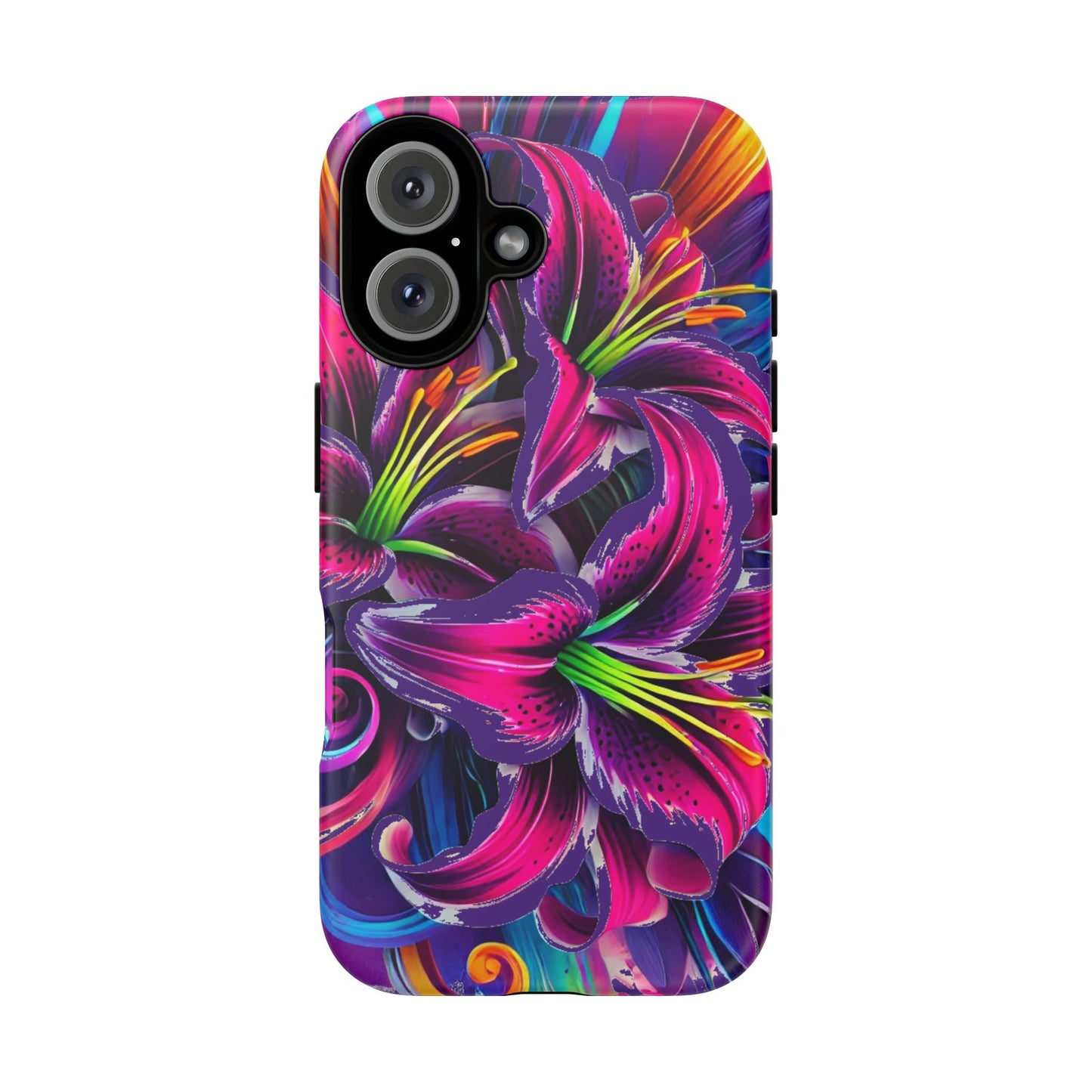 Neon Lily Illustration Tough Case | Floral Phone Cover