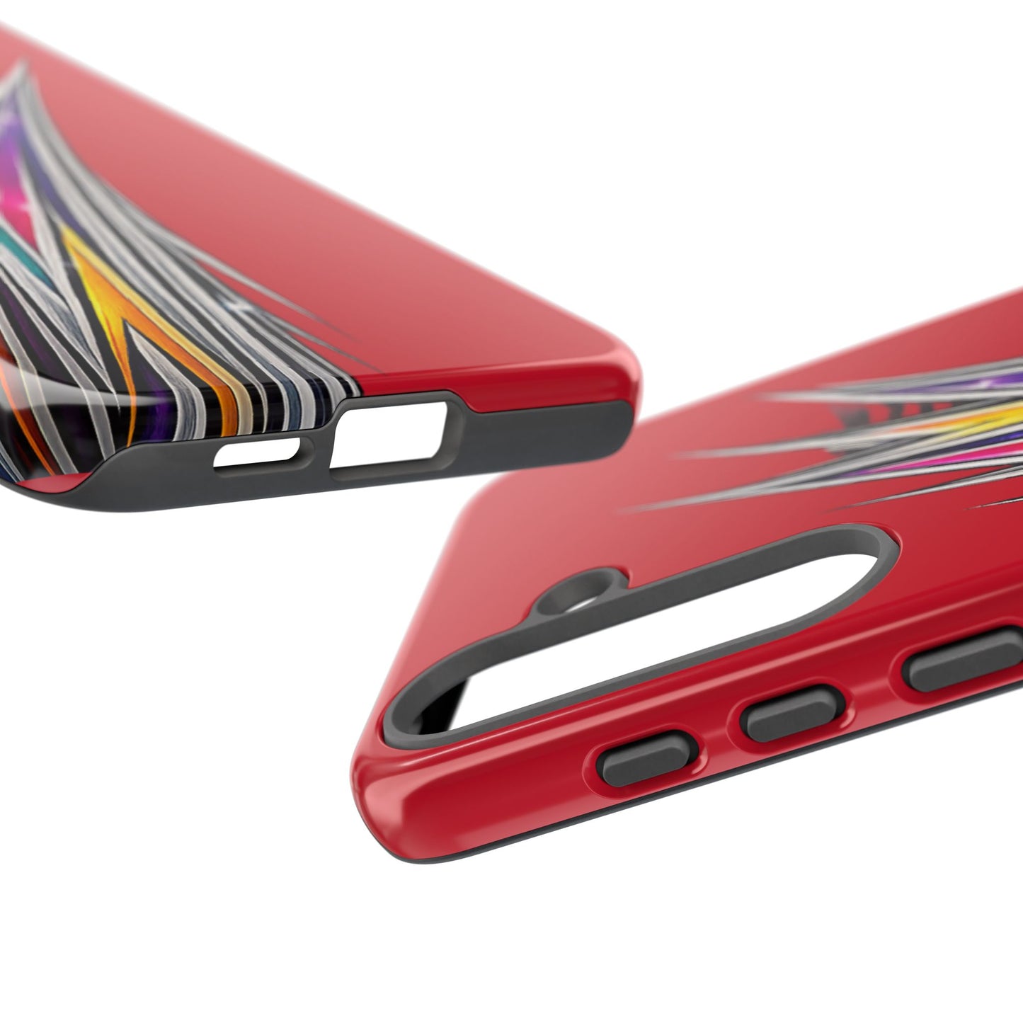Colorburst Pinstripe Phone Case | Red Abstract Racing Stripe