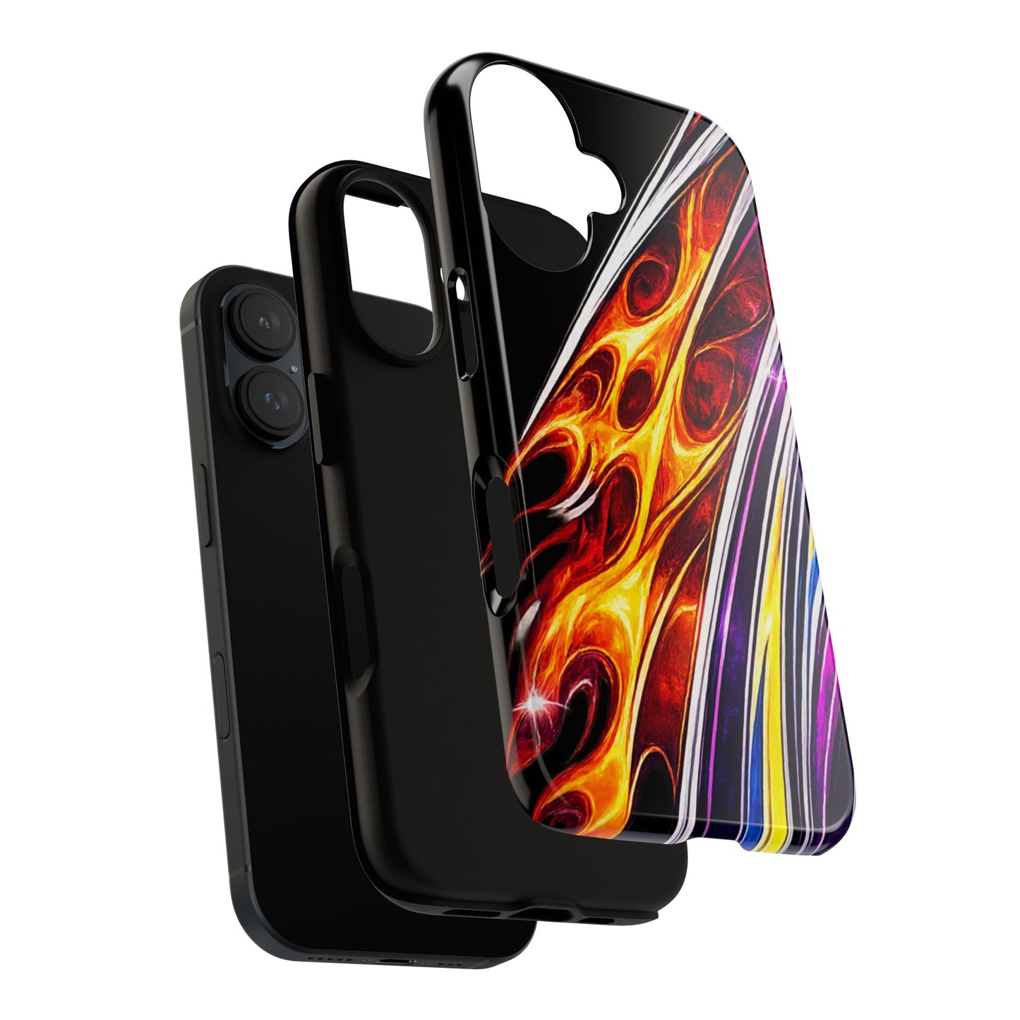 Flaming Abstract Stripes Tough Case | Colorful Phone Cover