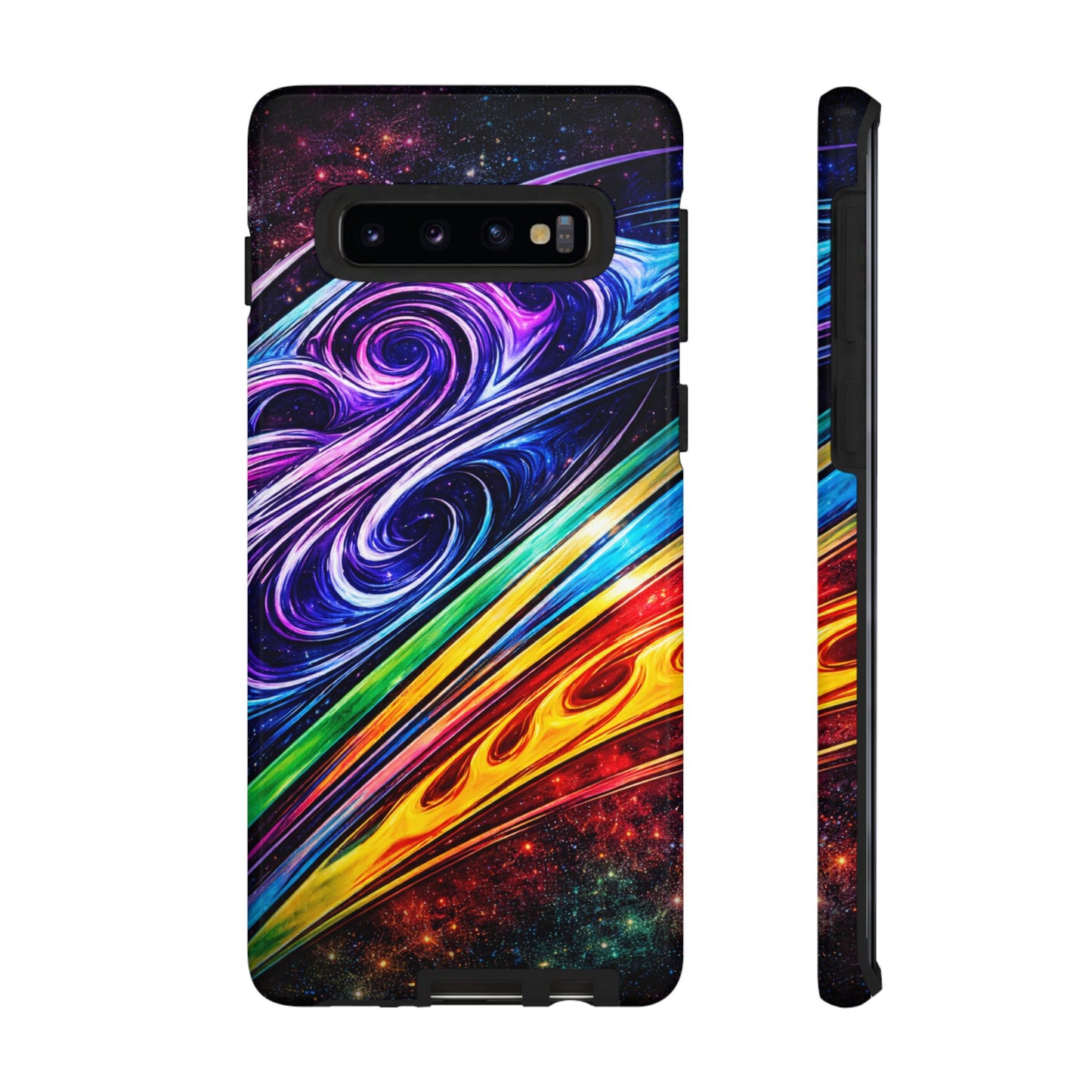 Abstract Cosmic Swirls phone case | Galaxy Rainbow Protective Case