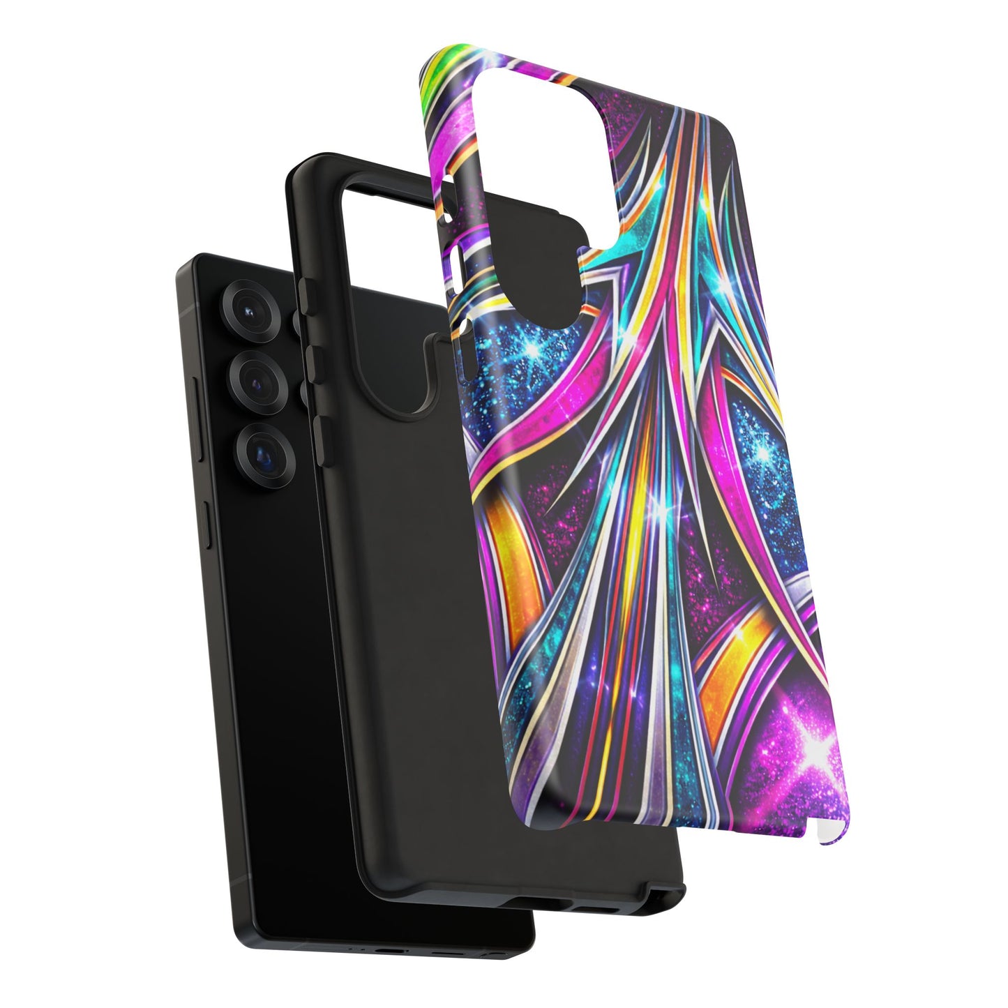 Custom Lowrider Pinstripe Swirl Tough Phone Case – Impact Resistant