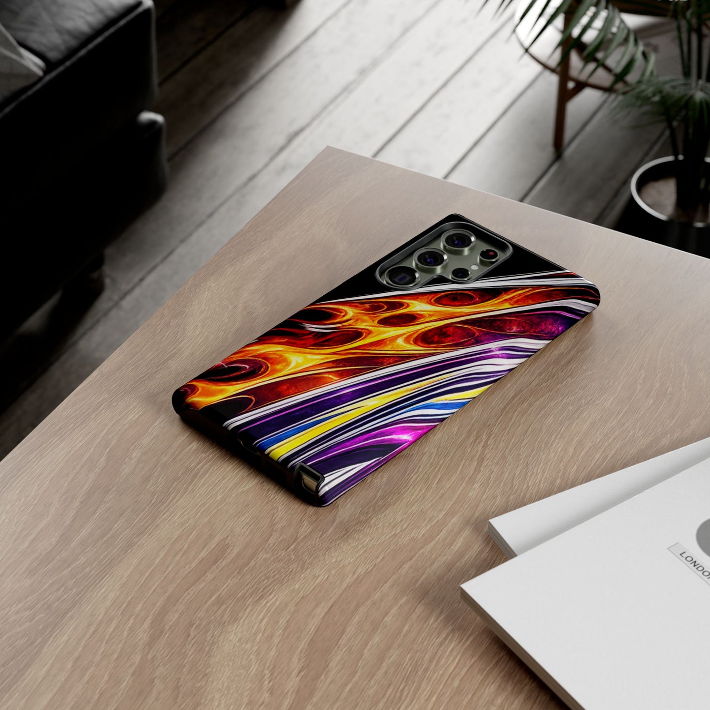 Flaming Abstract Stripes Tough Case | Colorful Phone Cover