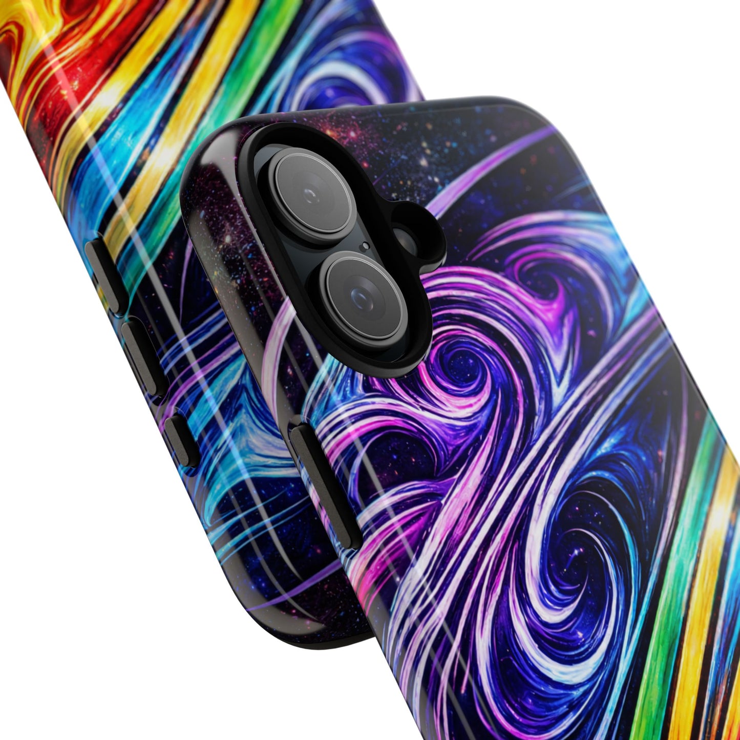 Abstract Cosmic Swirls phone case | Galaxy Rainbow Protective Case